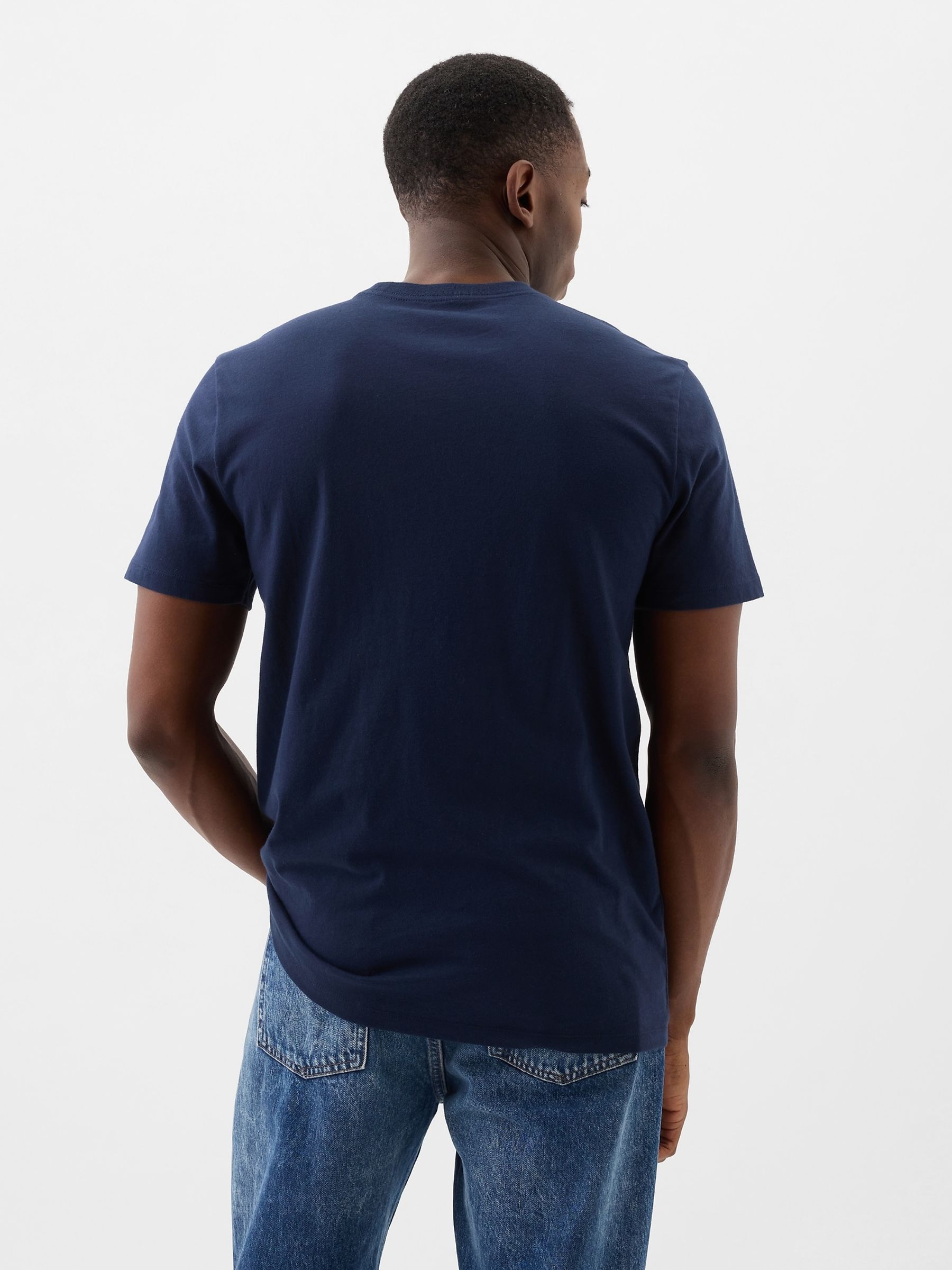 Navy Blue Everyday Logo 100% Cotton Crew Neck Short Sleeve T-Shirt - Image 2 of 6