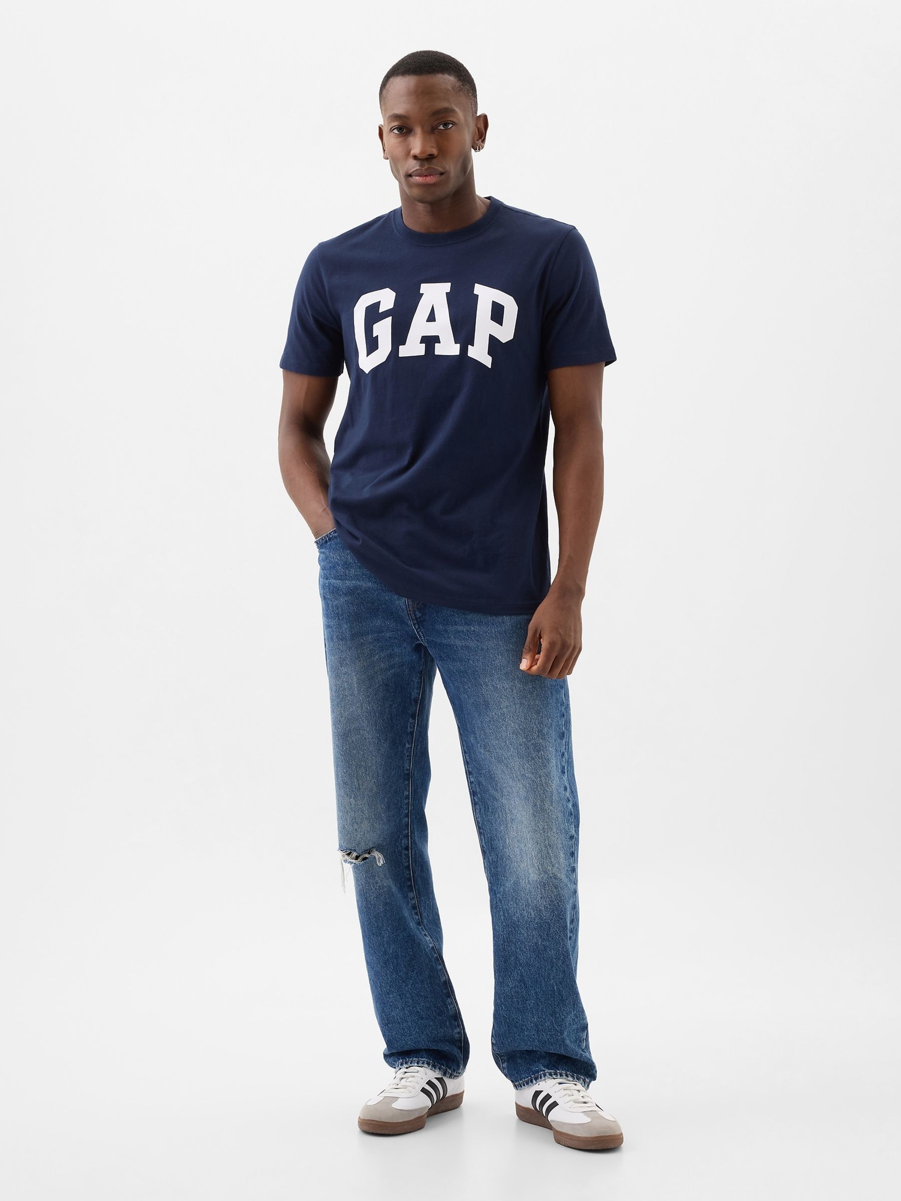 Navy Blue Everyday Logo 100% Cotton Crew Neck Short Sleeve T-Shirt - Image 3 of 6
