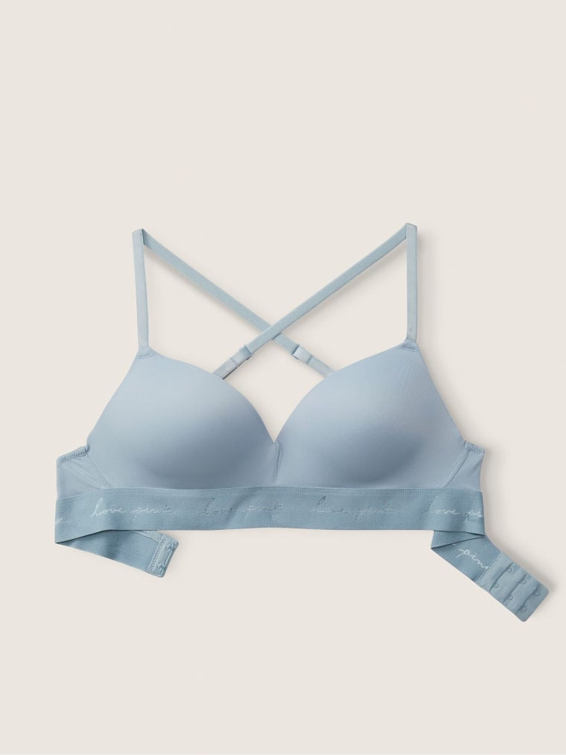 Chalk Blue Non Wired Push Up Smooth T-Shirt Bra - Image 3 of 3