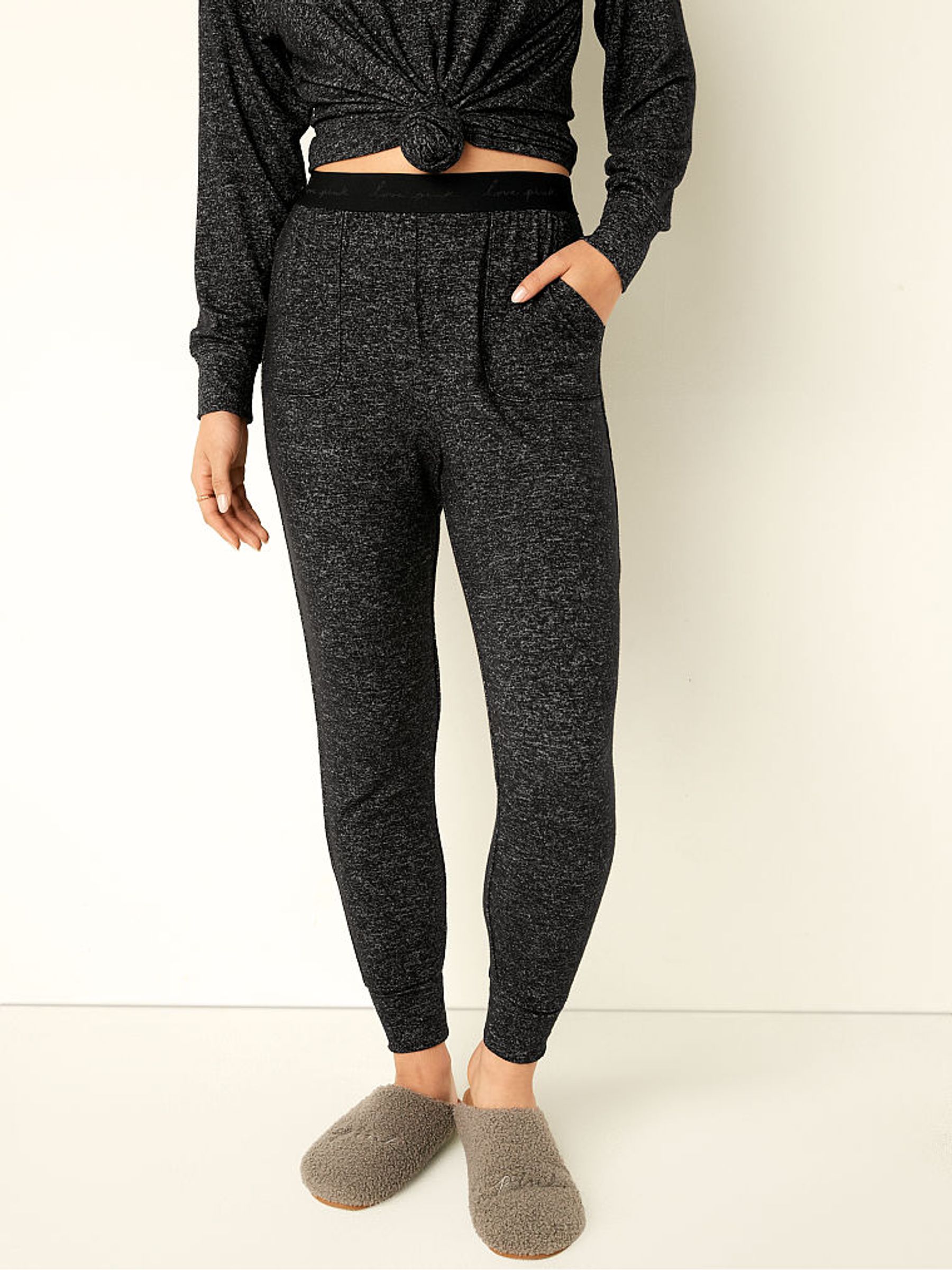 Black And Grey Cosy Pyjama Bottoms - Image 1 of 4