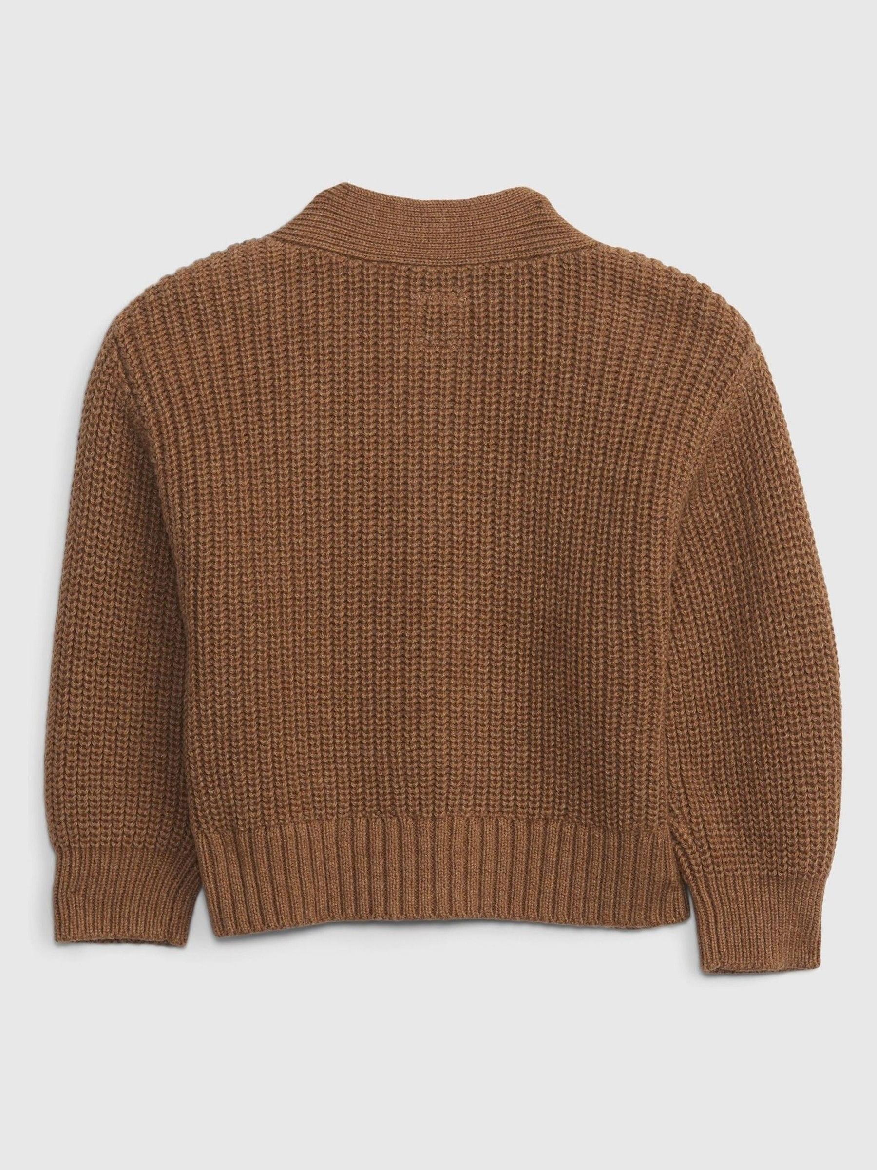 Brown Shaker Stitch Cardigan - Image 2 of 3