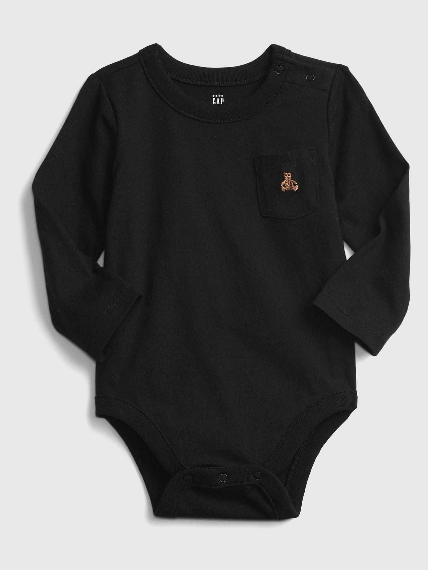 Black Long Sleeve Baby Bodysuit - Image 1 of 4