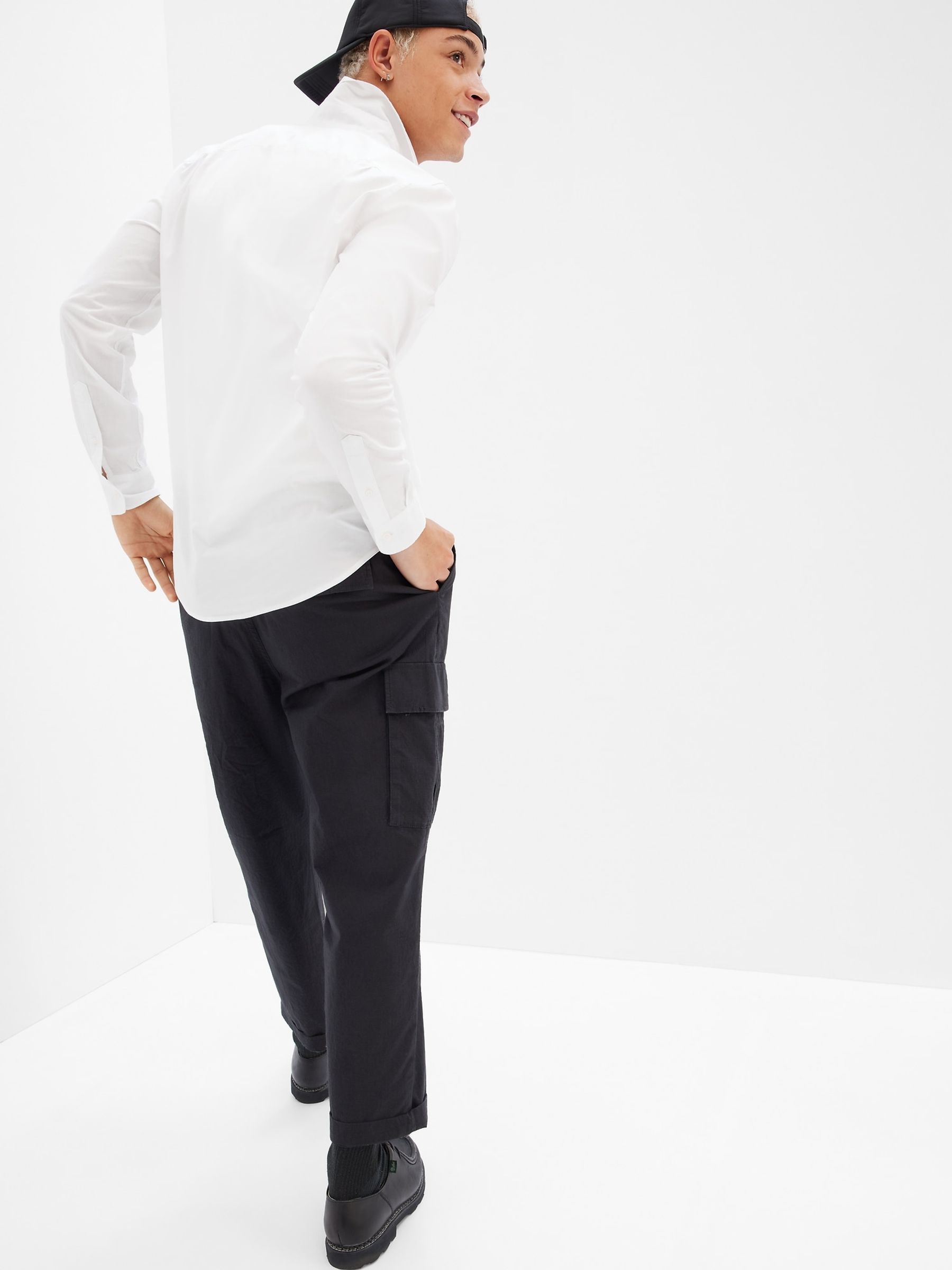 White Slim Fit Stretch Shirt - Image 2 of 4