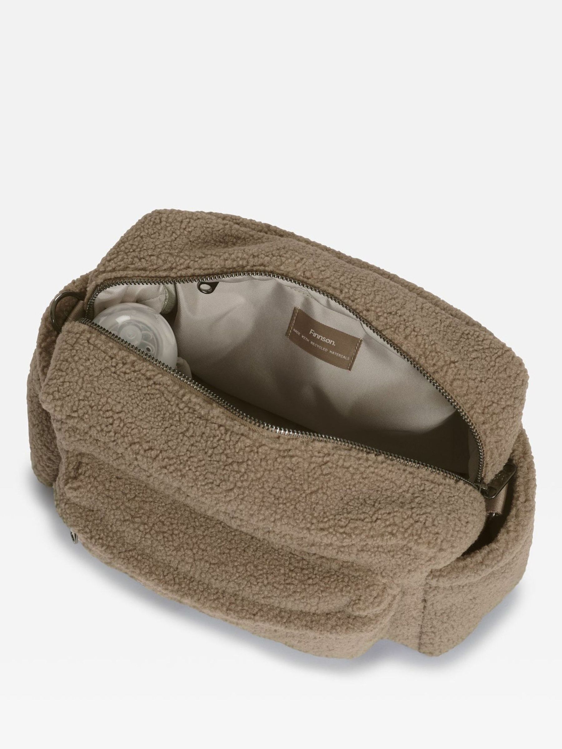 Finnson Mink Brown Freya Oversized Stroller Organiser Compact Changing Bag with Stroller Clips - Image 5 of 6