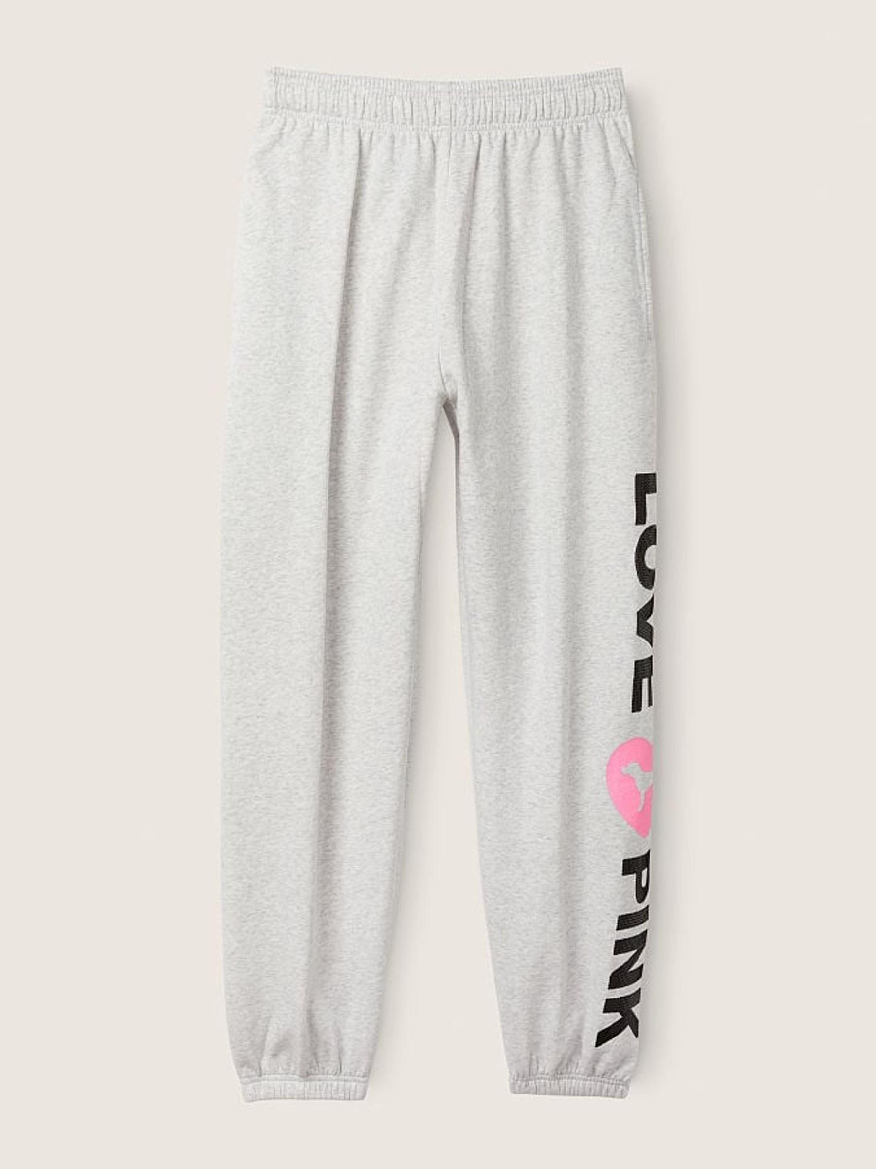 Heather Stone Grey Pink Originals Fleece Baggy Jogger - Image 4 of 4