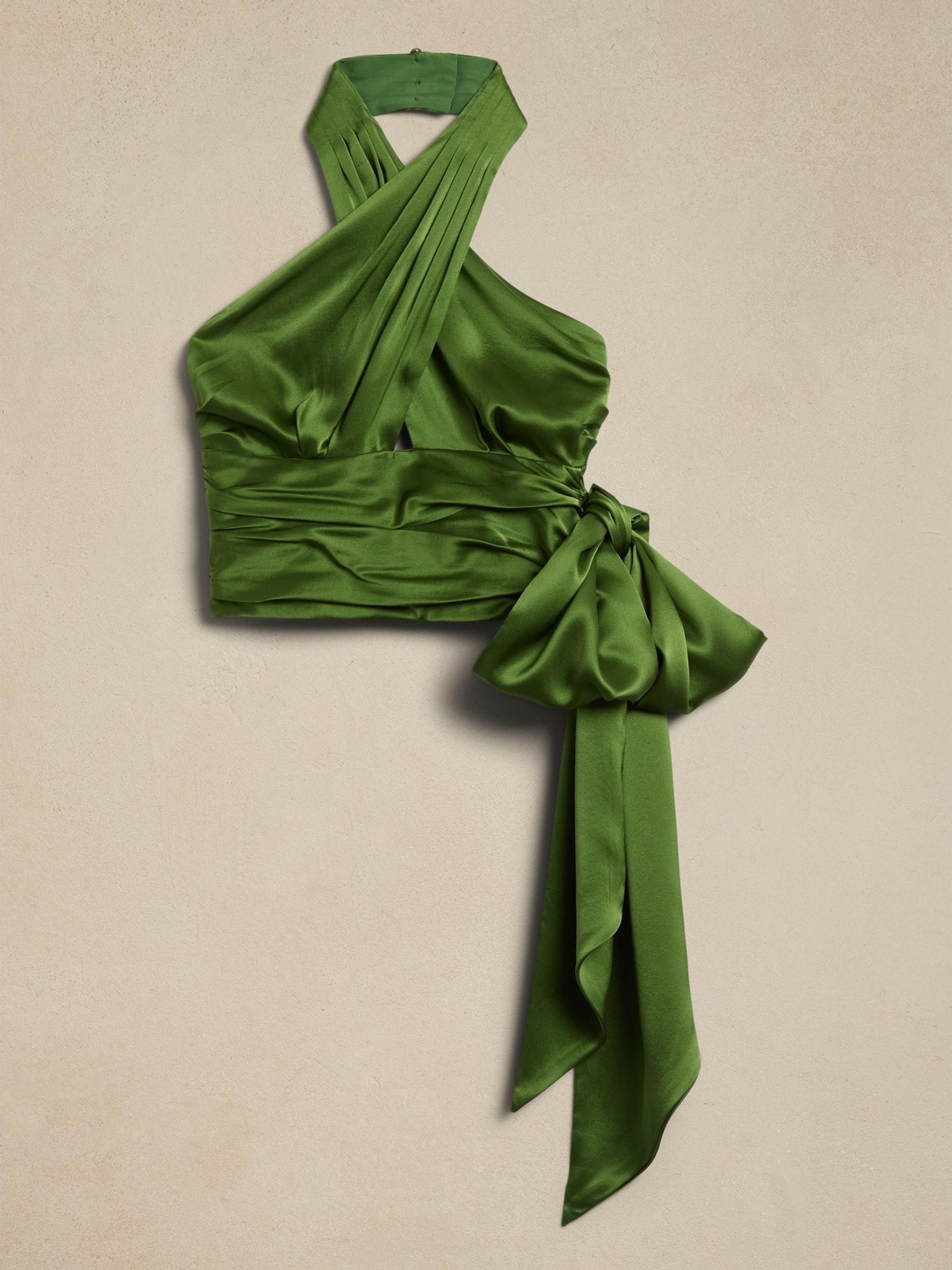 Banana Republic Green Giana Silk Halter Top - Image 2 of 2