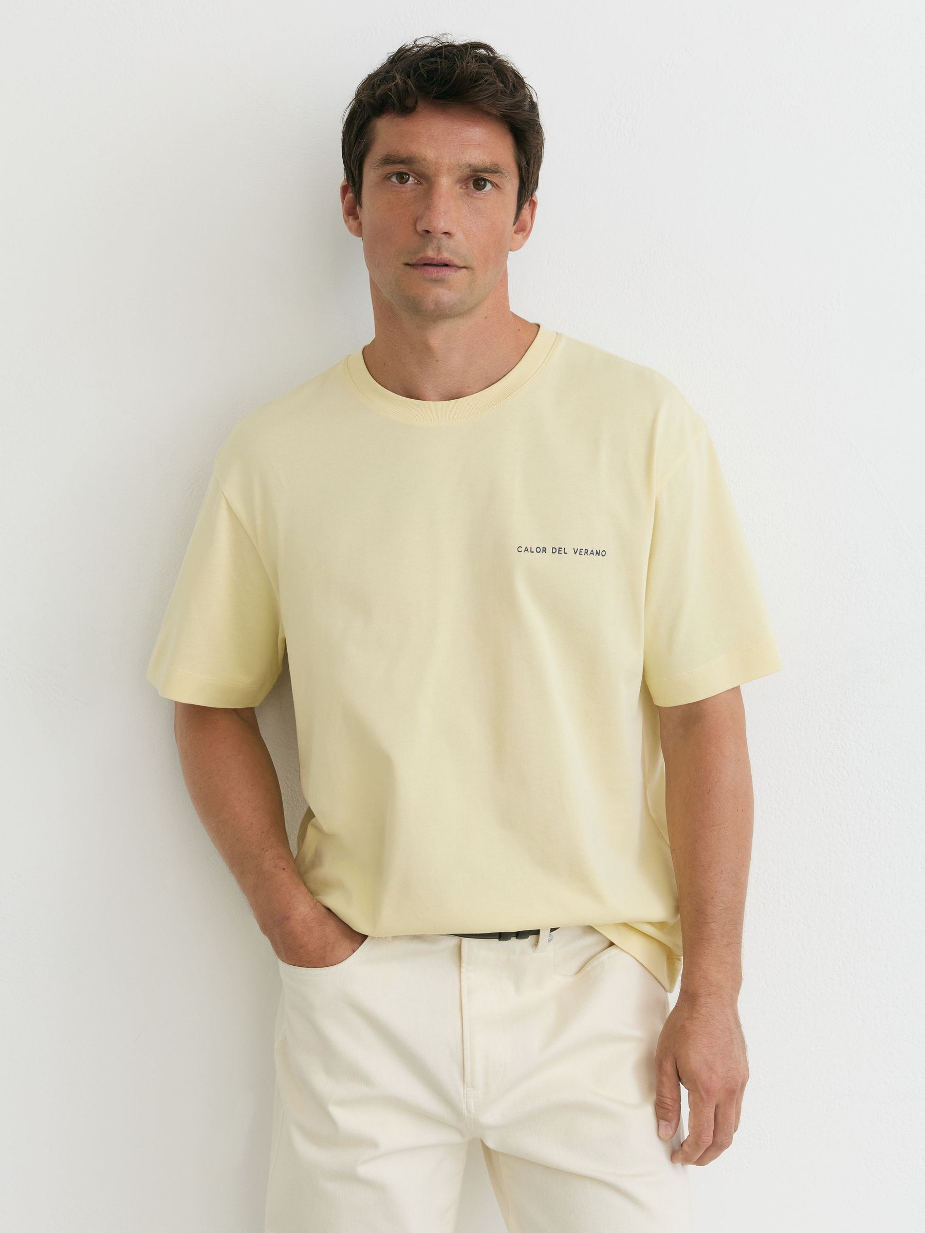 Cotton Logo Short-Sleeve Relaxed T-Shirt in Yellow - Image 3 of 7
