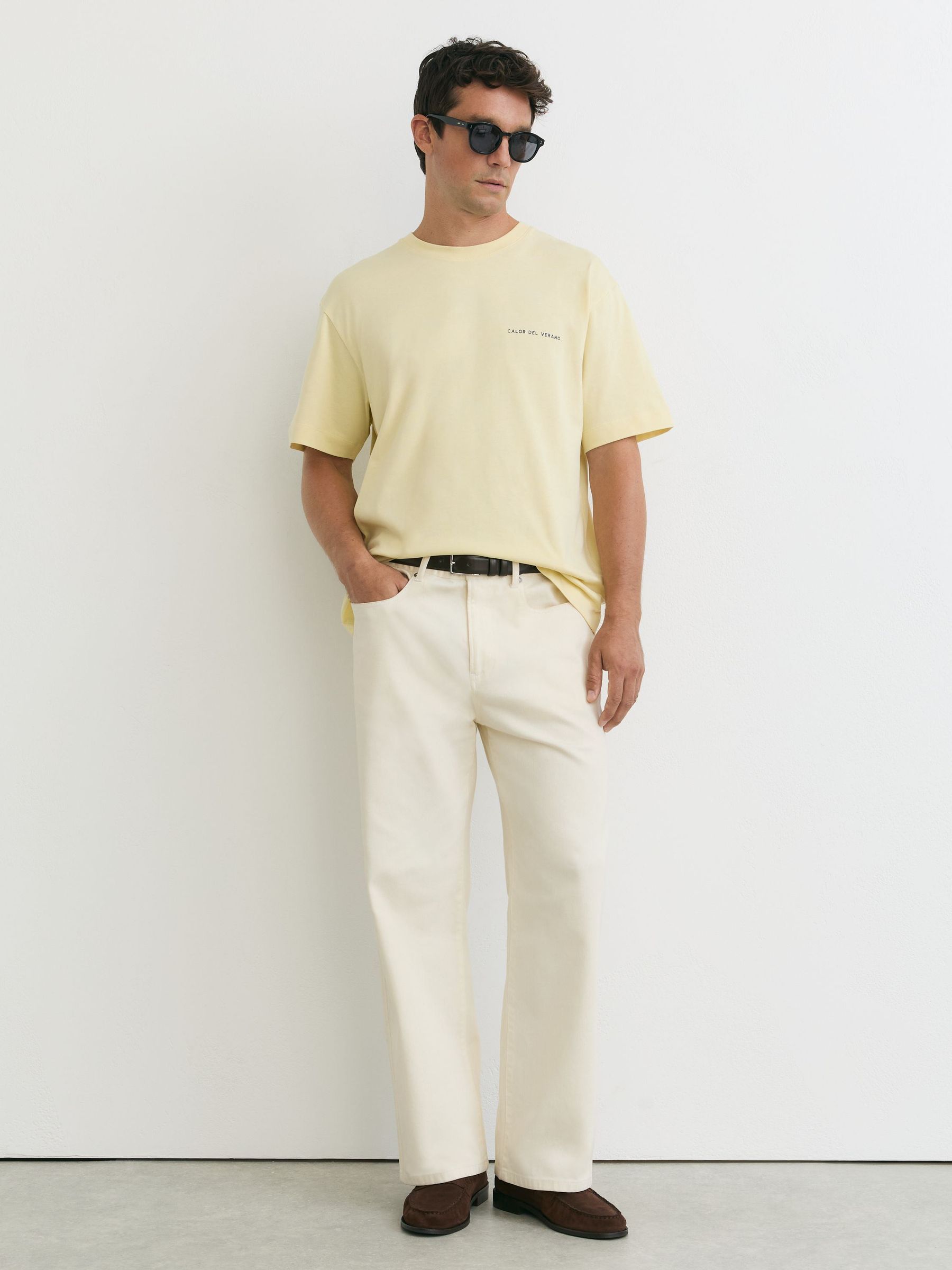 Cotton Logo Short-Sleeve Relaxed T-Shirt in Yellow - Image 5 of 7