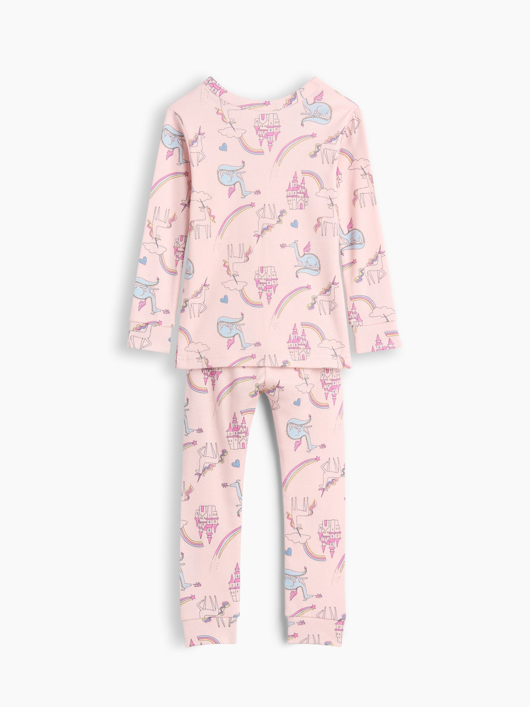 Pink Brushed Cotton Unicorn Pyjamas Set - Image 1 of 2