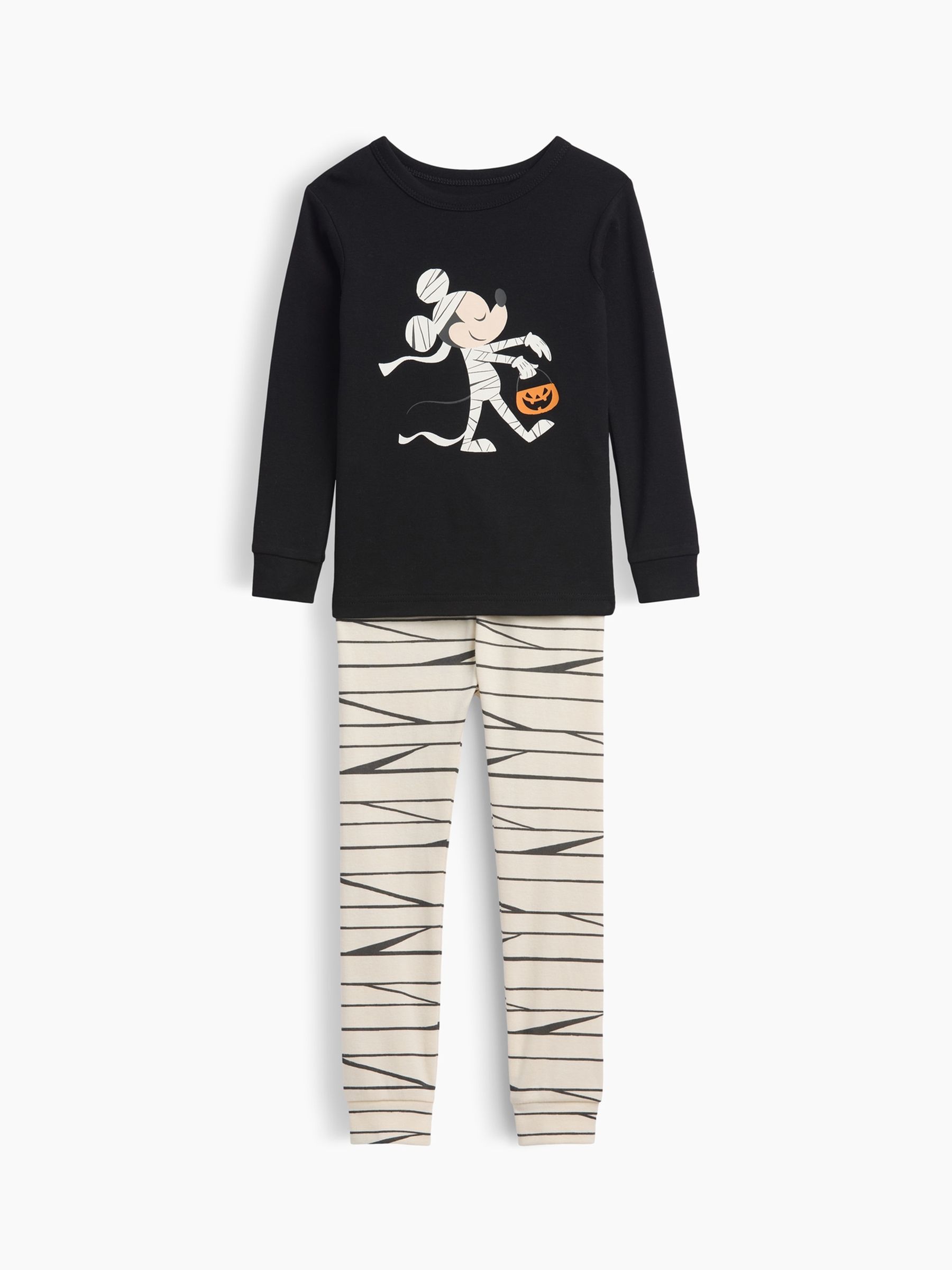 Black Disney Mickey Mouse Print Pyjamas Set - Image 1 of 3