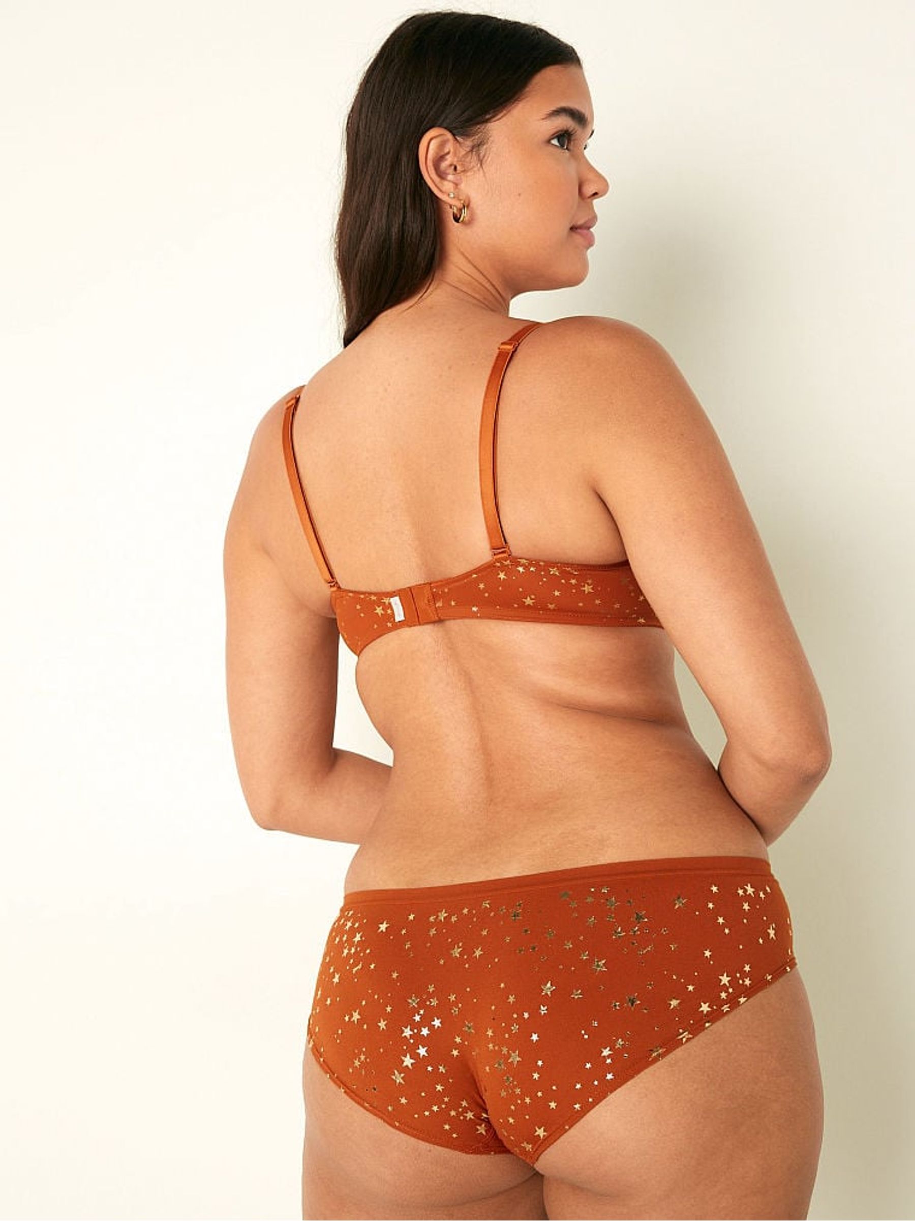 Cinnamon Orange Foil Star Push Up Bra - Image 3 of 5