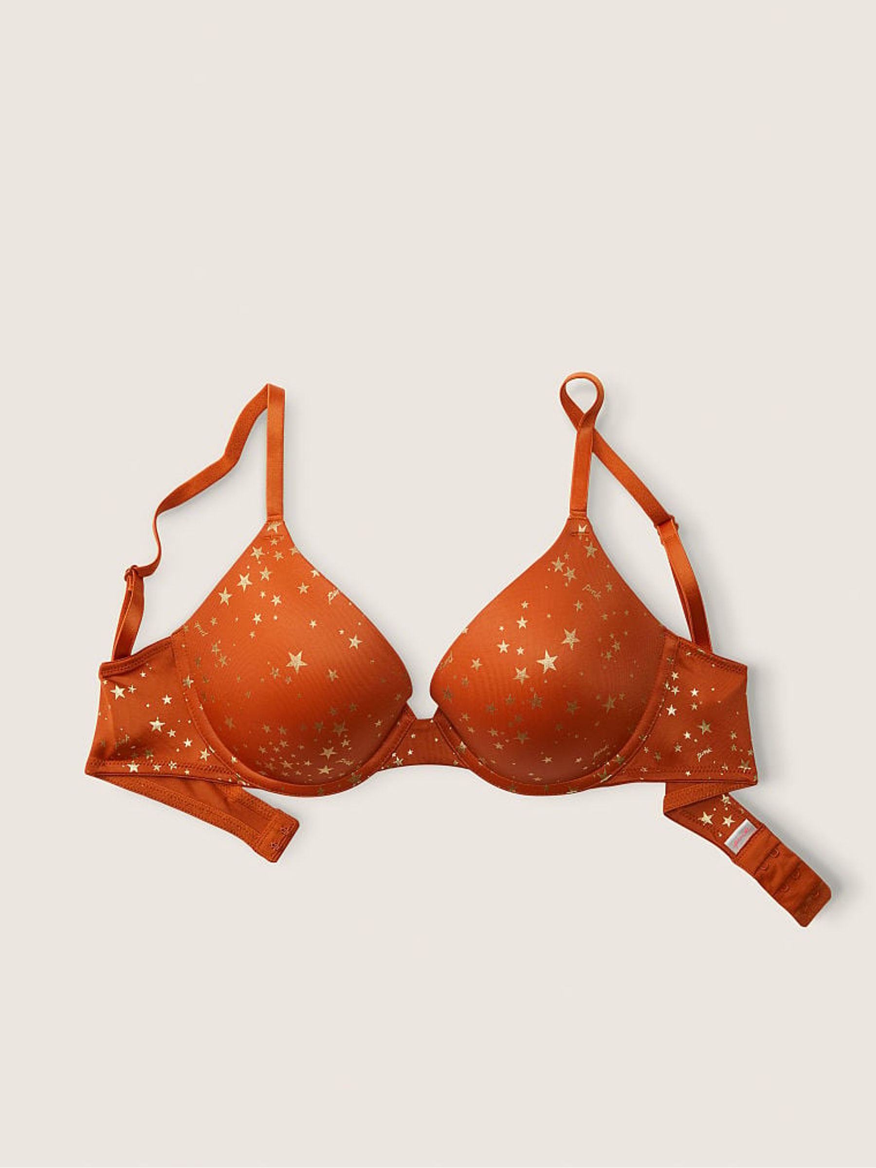 Cinnamon Orange Foil Star Push Up Bra - Image 4 of 5