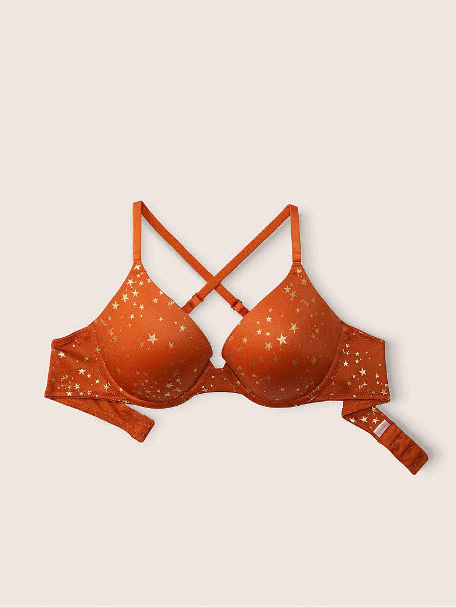 Cinnamon Orange Foil Star Push Up Bra - Image 5 of 5
