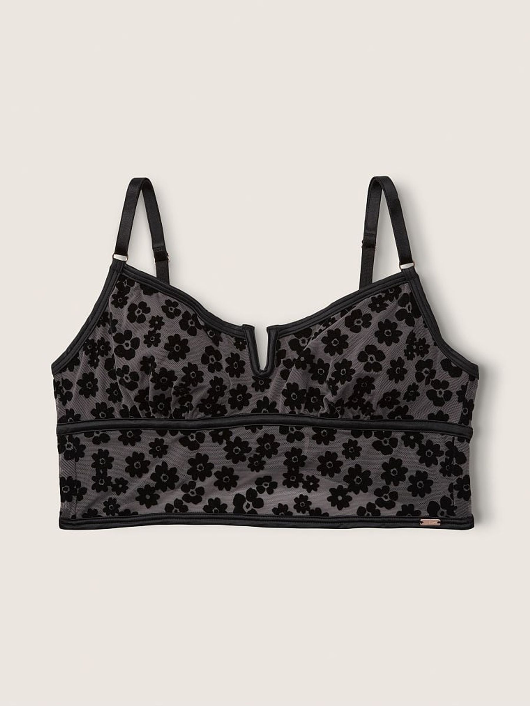 Pure Black Velvet Lightly Lined Bralette - Image 3 of 4