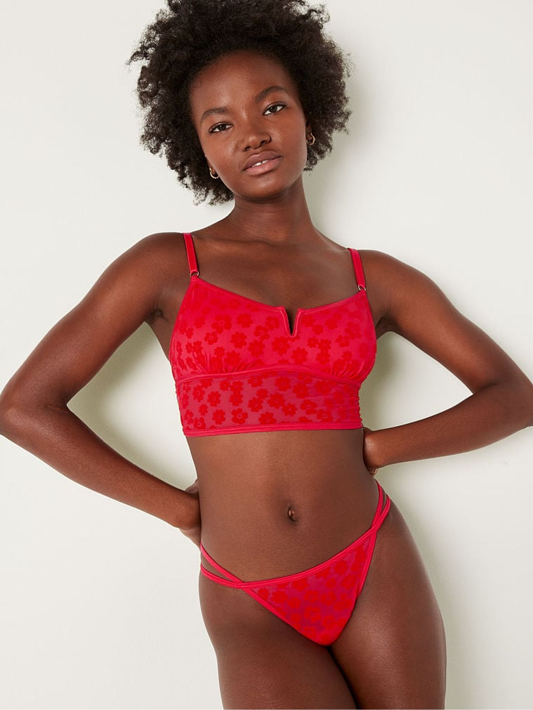 Red Pepper Velvet Lightly Lined Bralette - Image 1 of 4
