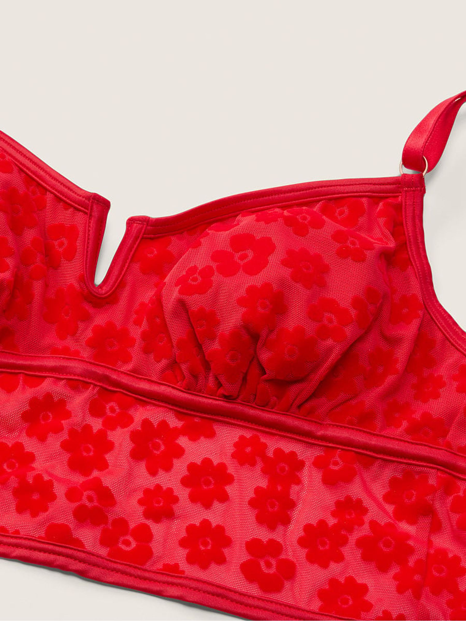 Red Pepper Velvet Lightly Lined Bralette - Image 4 of 4