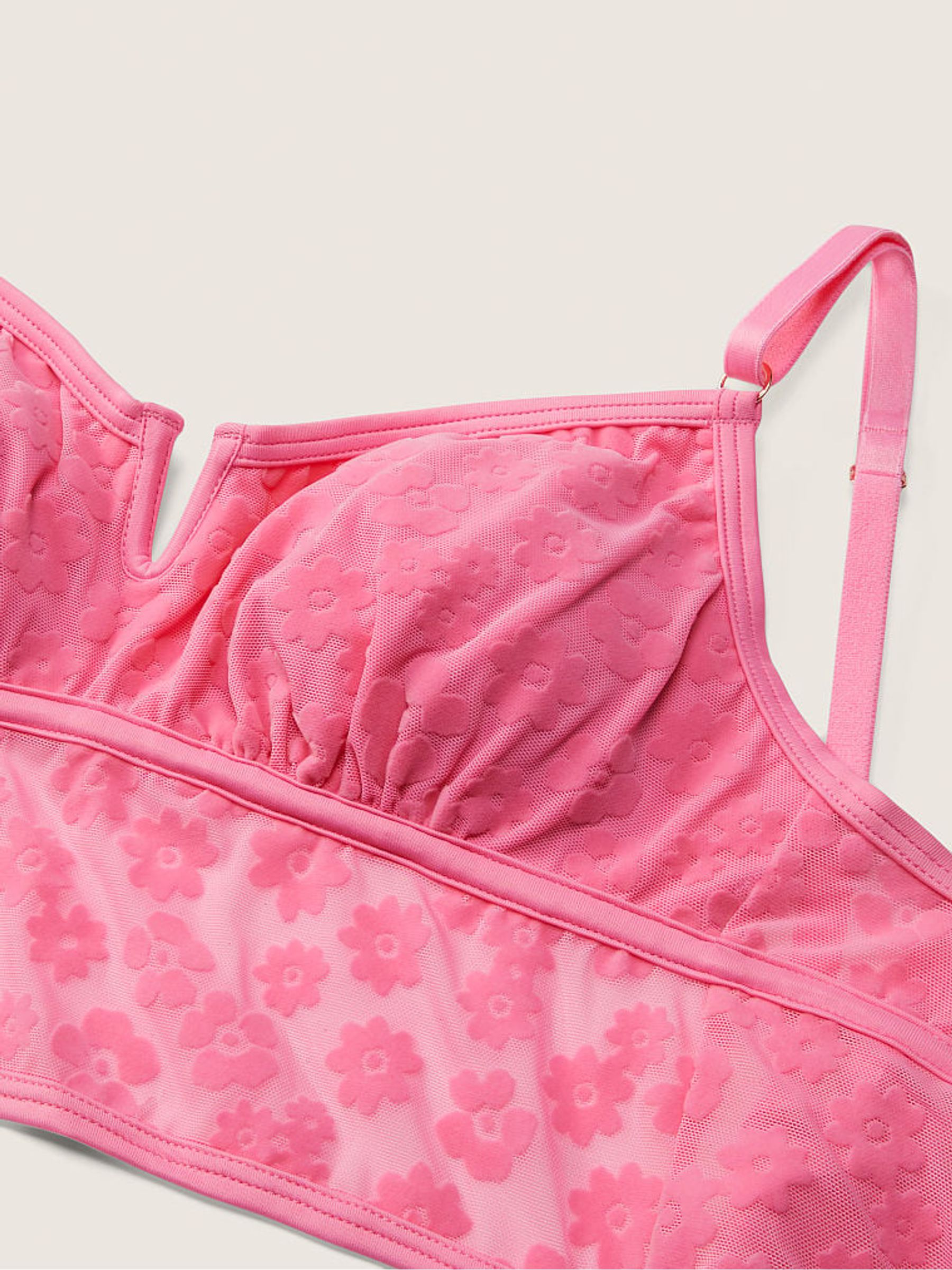 Dreamy Pink Velvet Lightly Lined Bralette - Image 4 of 4