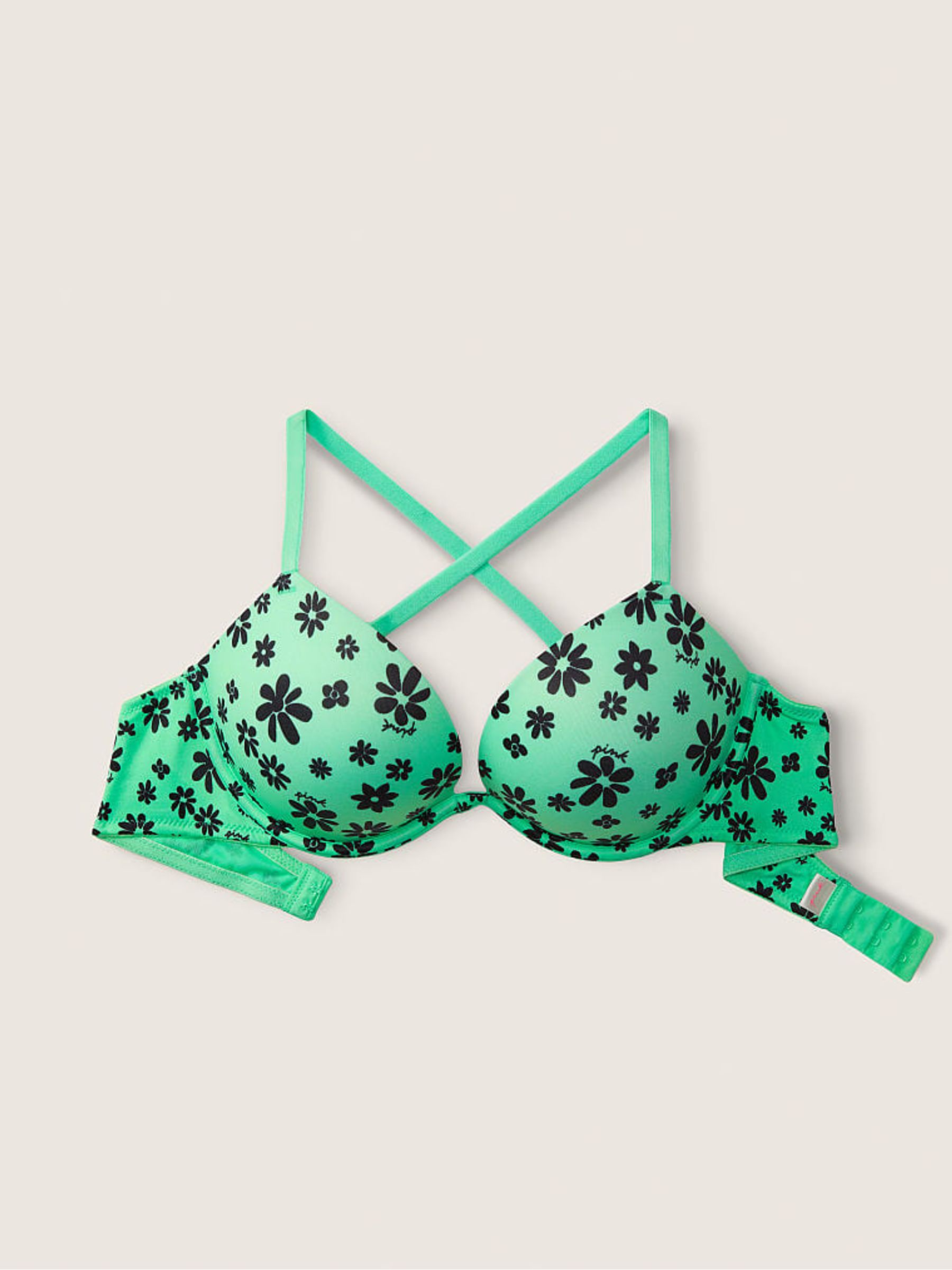 Peppermint Daisy Green Smooth Super Push Up Bra - Image 4 of 5