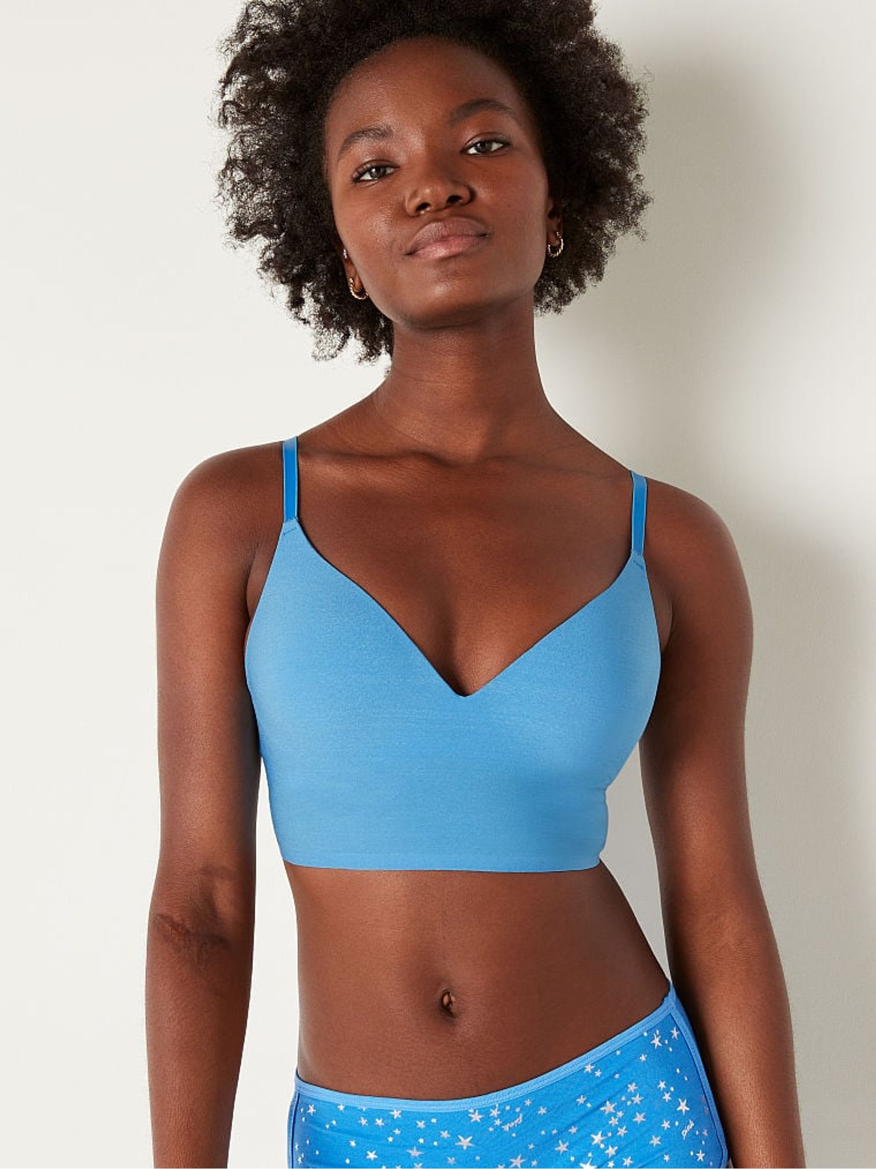 Azure Sky Blue Smooth Non Wired Push Up Bralette - Image 1 of 4