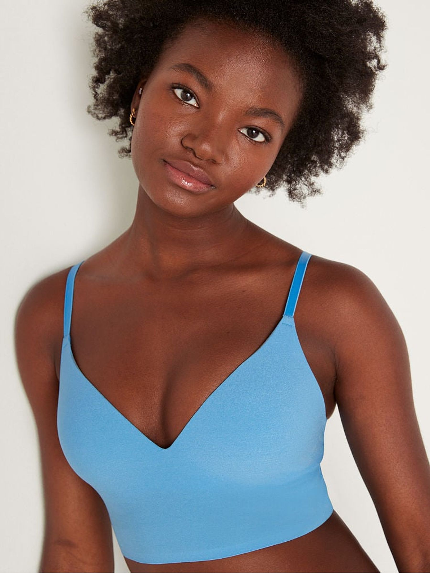 Azure Sky Blue Smooth Non Wired Push Up Bralette - Image 3 of 4