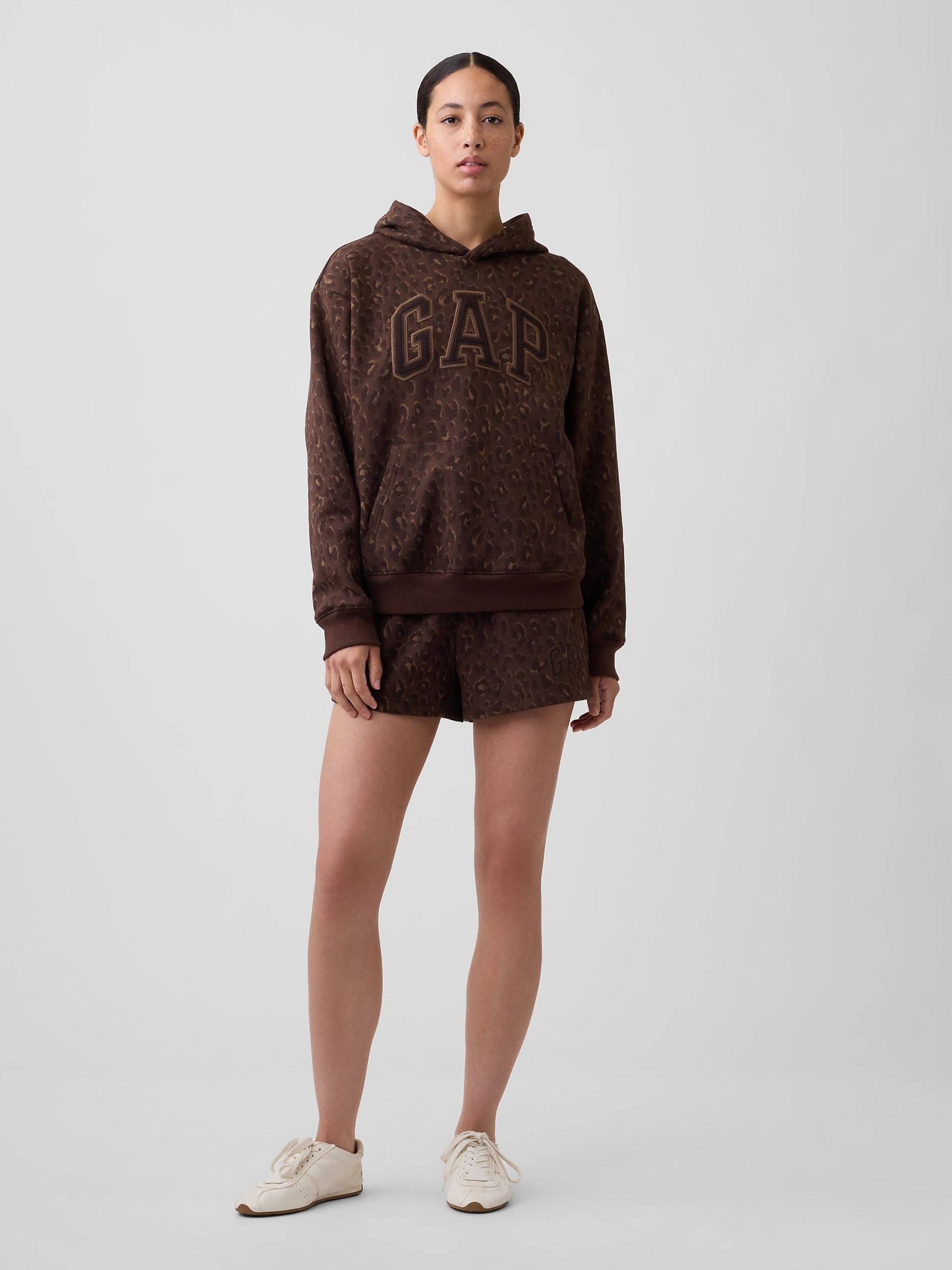 Leopard Print Relaxed Logo Hoodie - Image 3 of 5