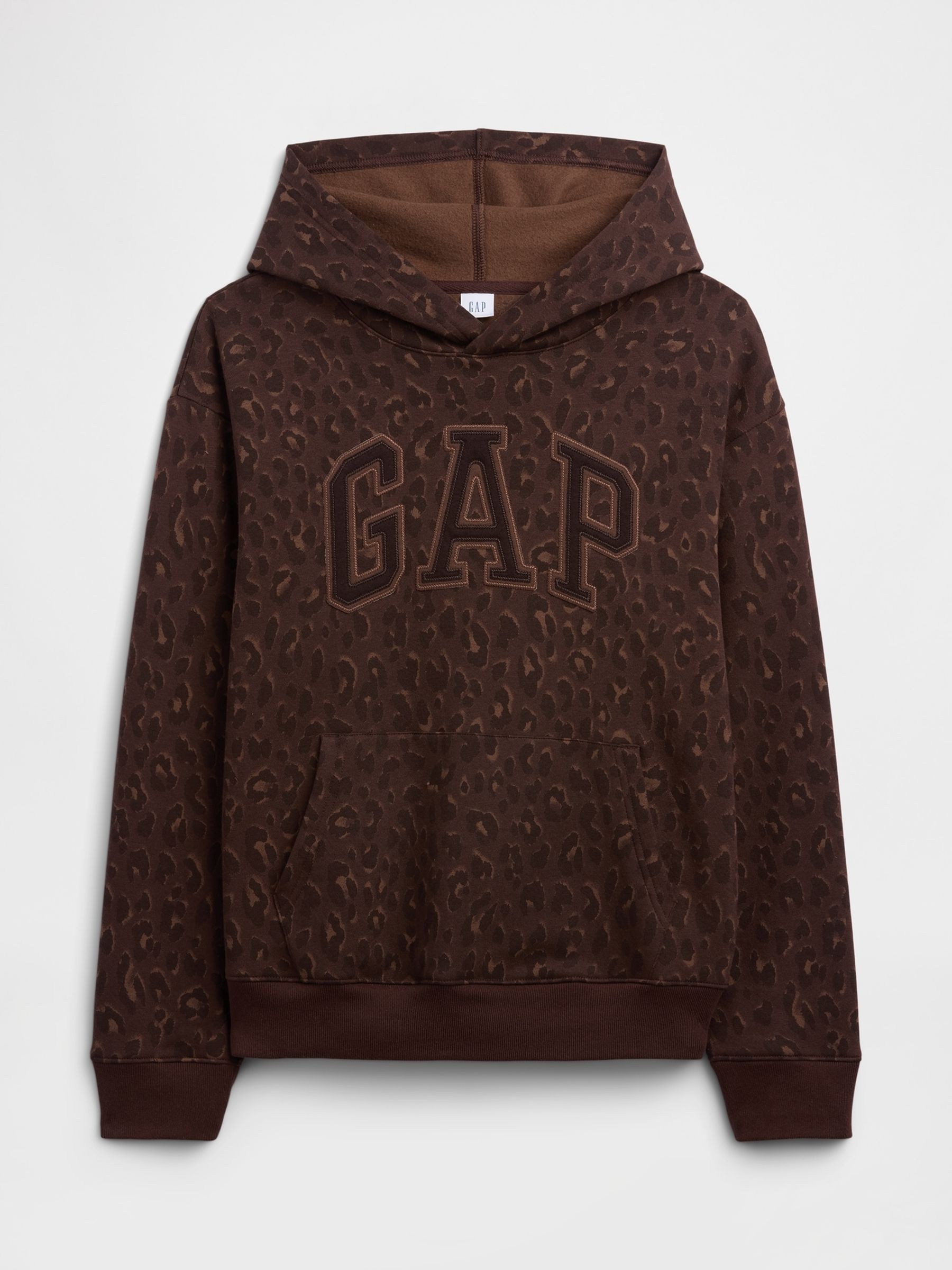 Leopard Print Relaxed Logo Hoodie - Image 5 of 5 Leopard Print Relaxed Logo Hoodie - Image 5 of 5