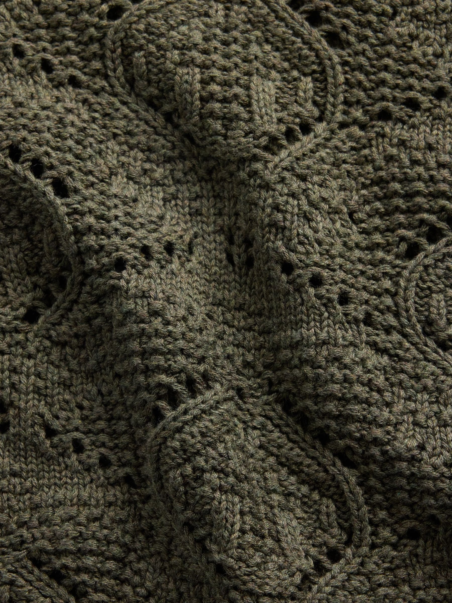 Green Crochet Short Sleeve Jumper - Image 4 of 4 Green Crochet Short Sleeve Jumper - Image 4 of 4