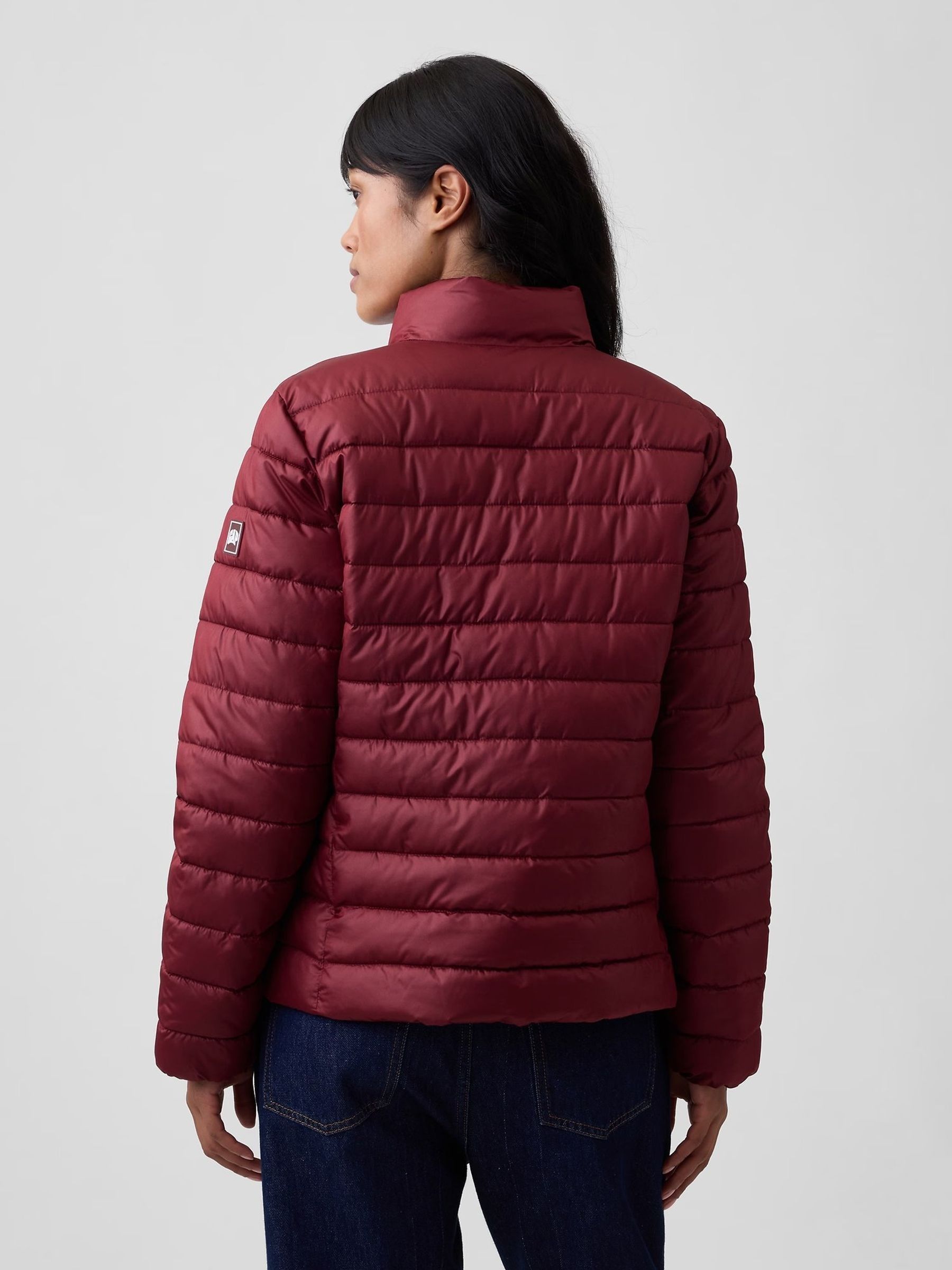 Burgundy Red Relaxed Puffer Jacket - Image 2 of 5