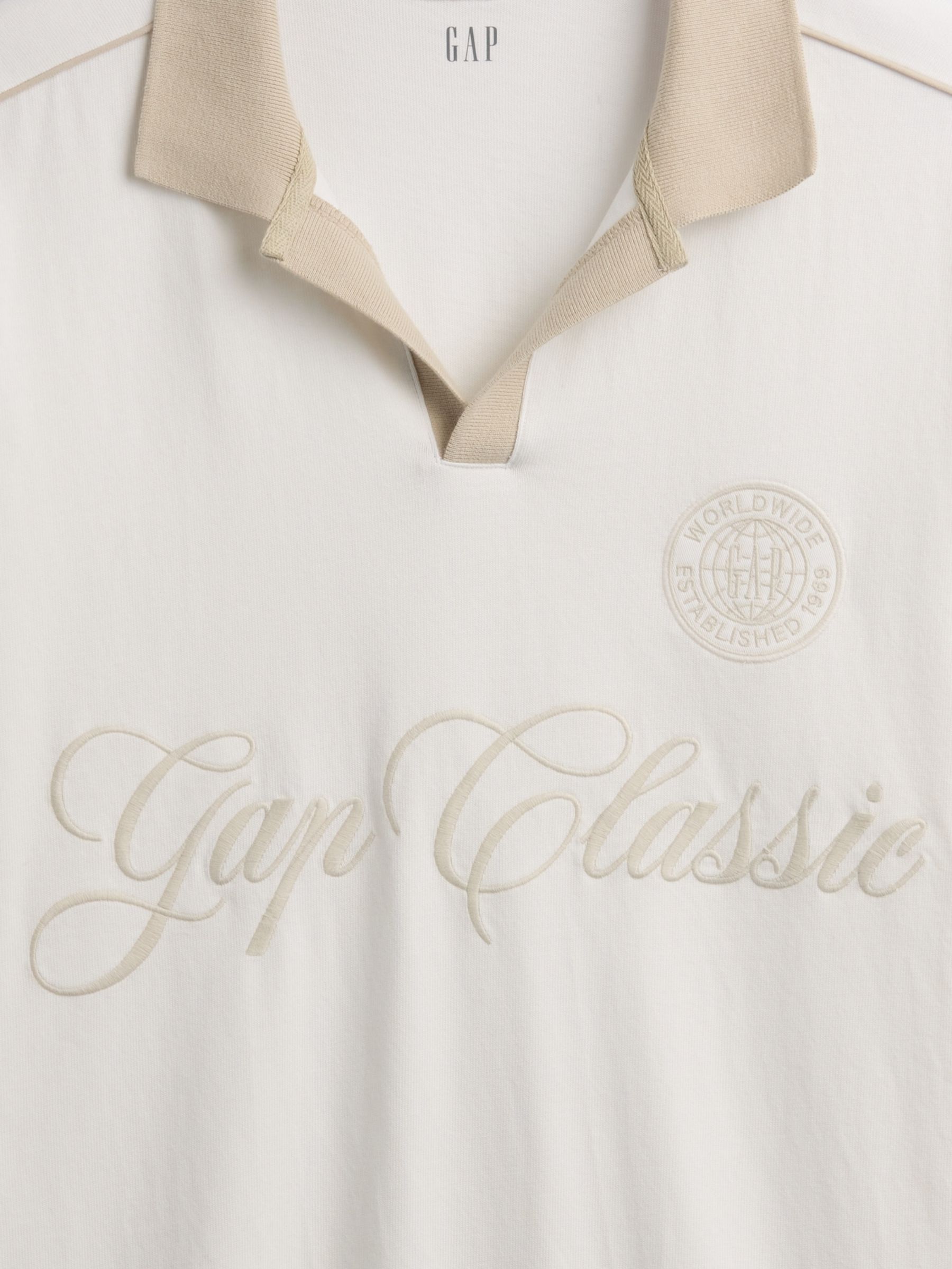 Cream Relaxed Logo Rugby Shirt - Image 4 of 4