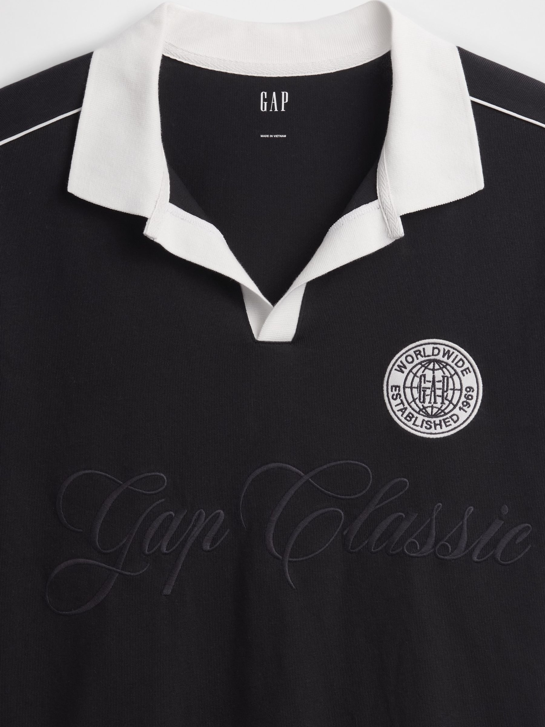 Black Relaxed Logo Rugby Shirt - Image 4 of 4 Black Relaxed Logo Rugby Shirt - Image 4 of 4