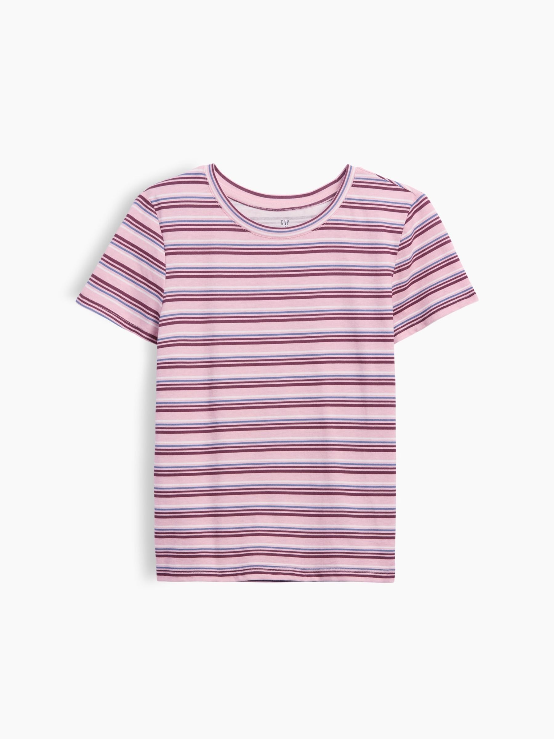 Pink/Burgundy Stripe VinstageSoft Short Sleeve T-Shirt - Image 3 of 4