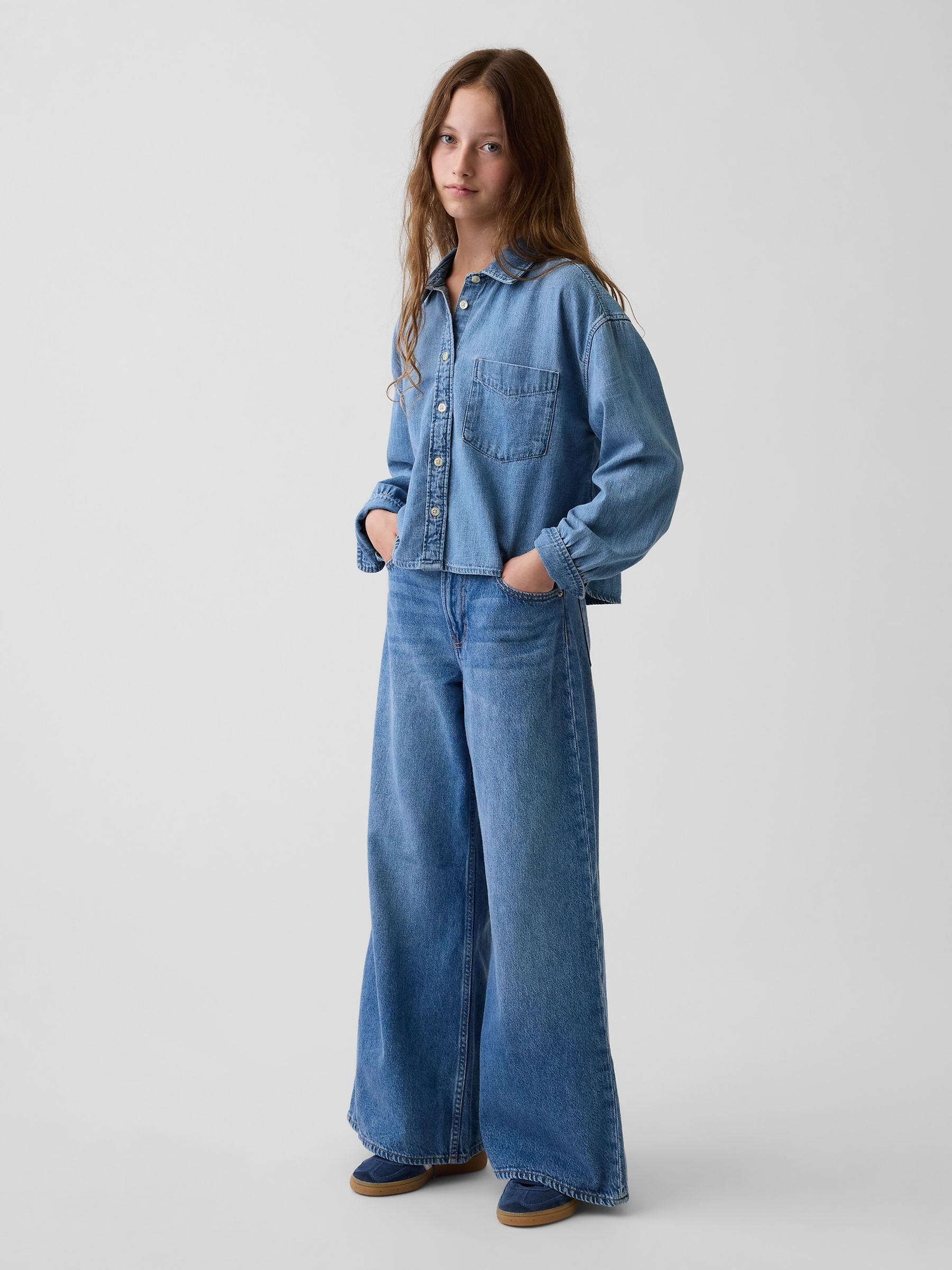Mid Wash Low Rise Embroidered I Heart NY Baggy Jeans - Image 3 of 5