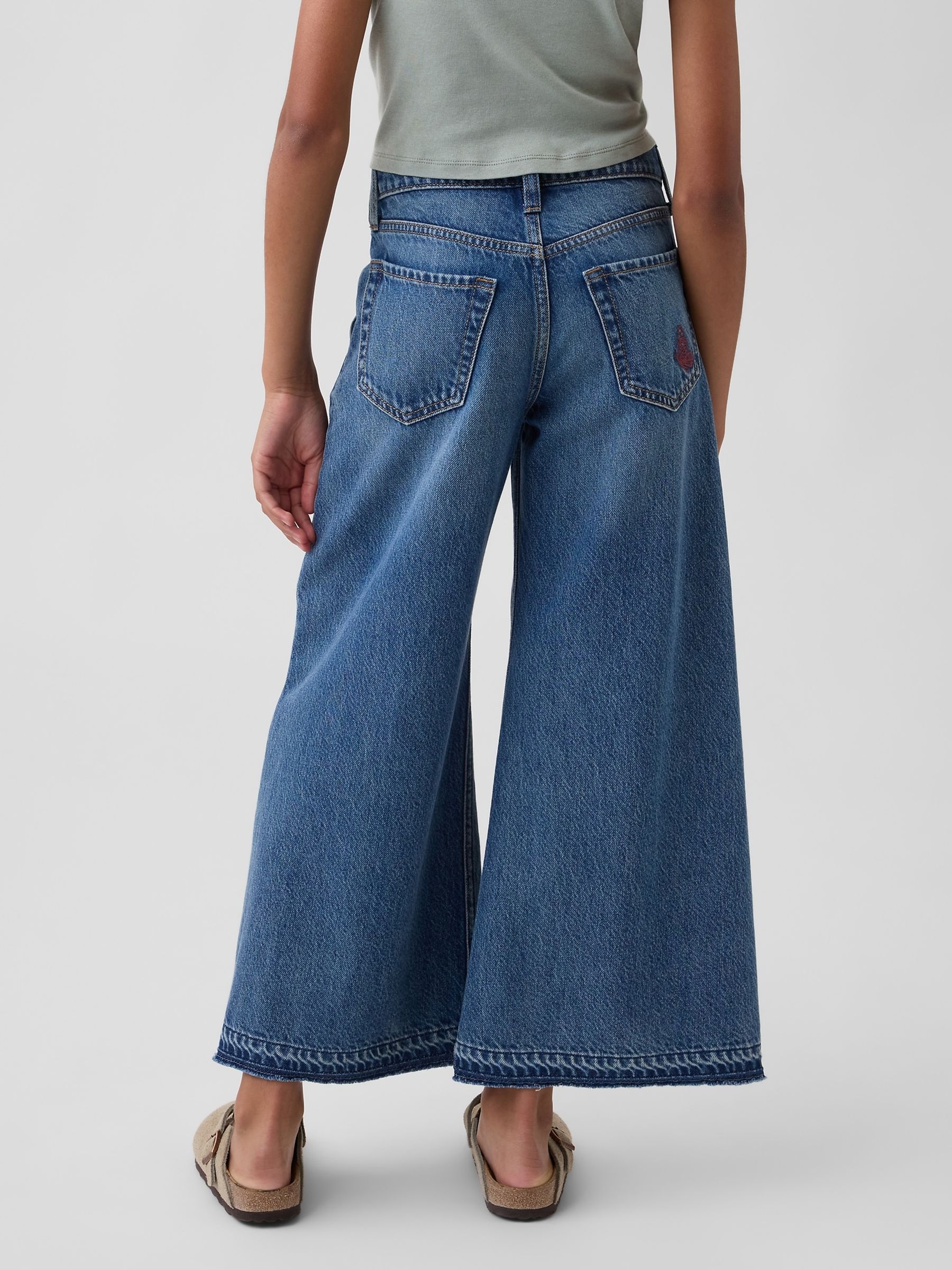 Medium Wash Embroidered Low Rise Yoke Front Baggy Jeans - Image 2 of 6