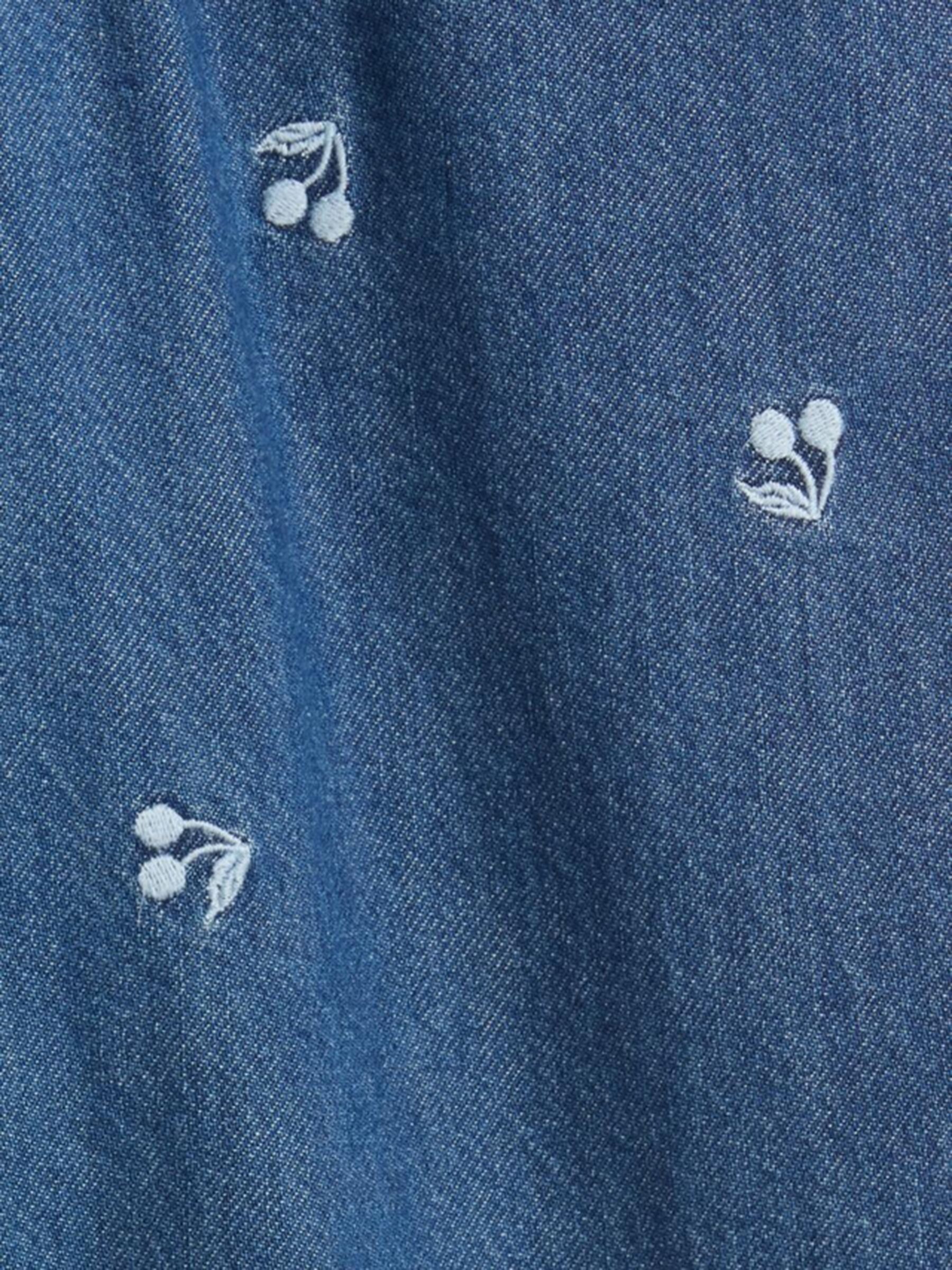 Medium Wash Cherry High Waisted Pull On Wide-Leg Jeans - Image 4 of 4