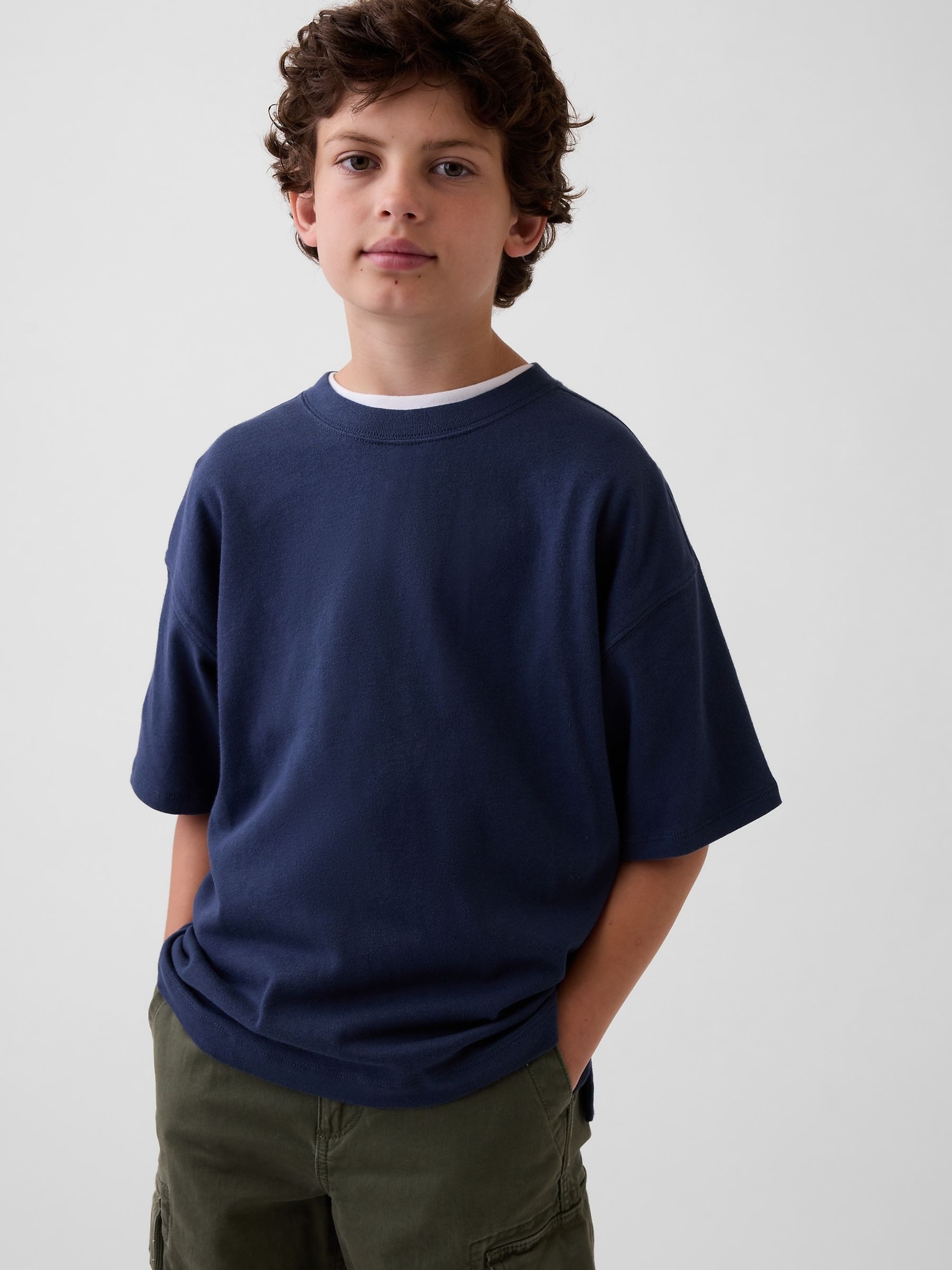 Navy Heavyweight Oversized T-Shirt - Image 1 of 5
