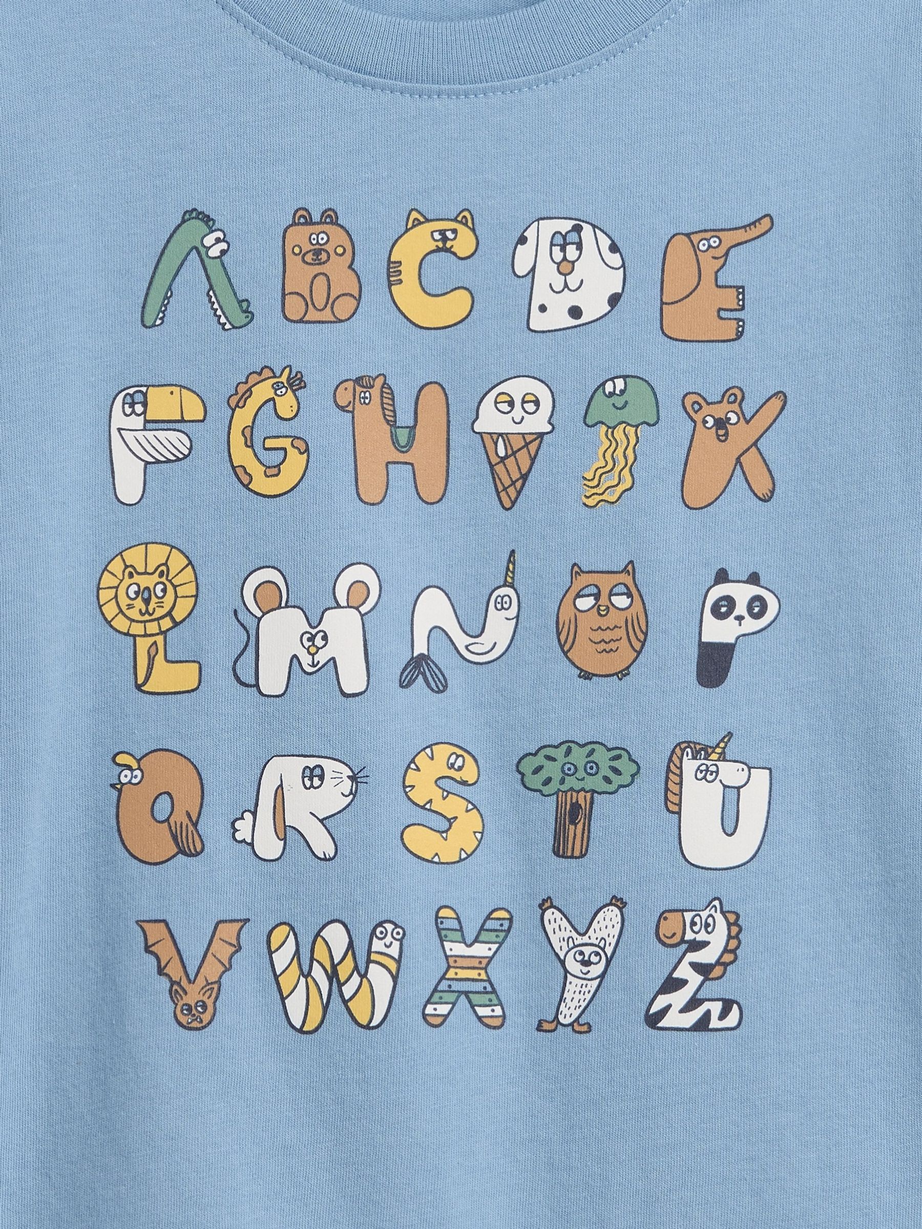 Blue Alphabet Graphic Short Sleeve T-Shirt - Image 3 of 3