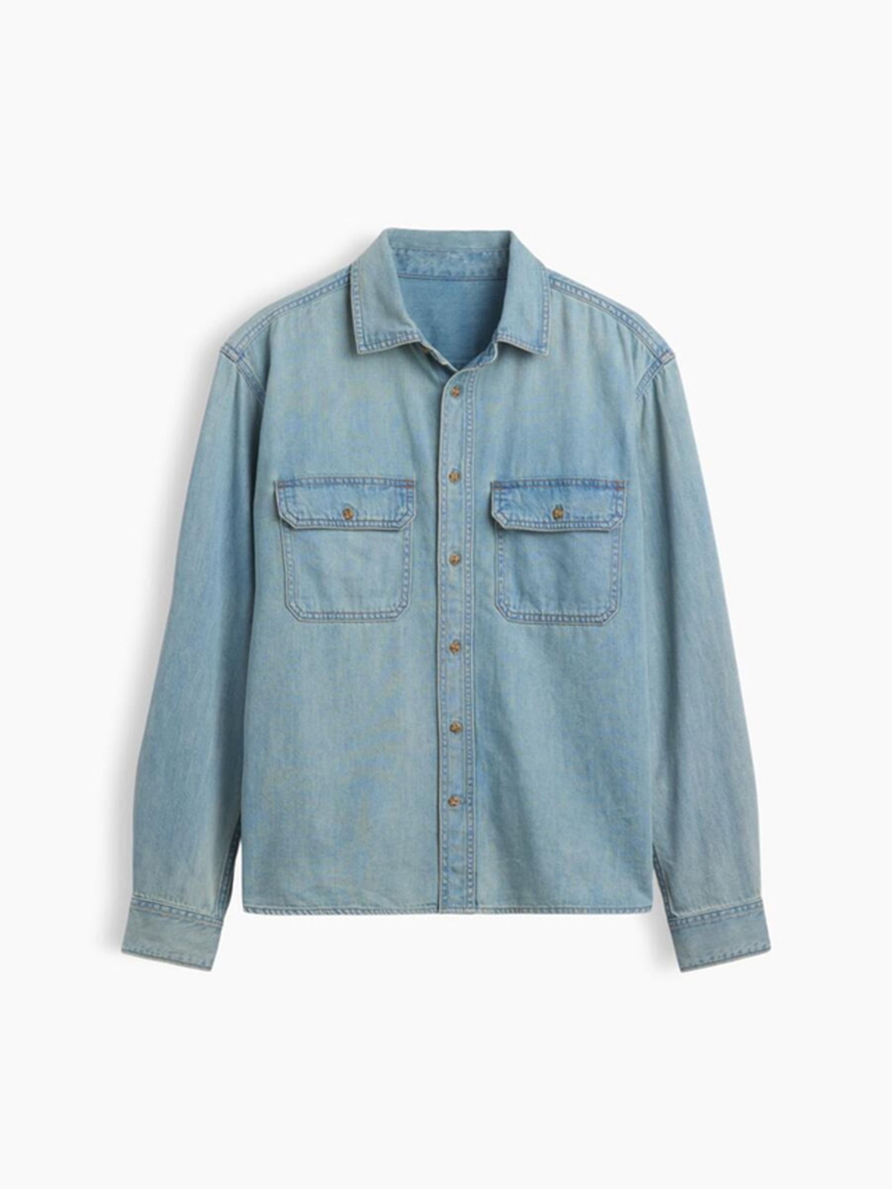 Light Wash UltraSoft Denim Relaxed Utility Shirt - Image 5 of 5