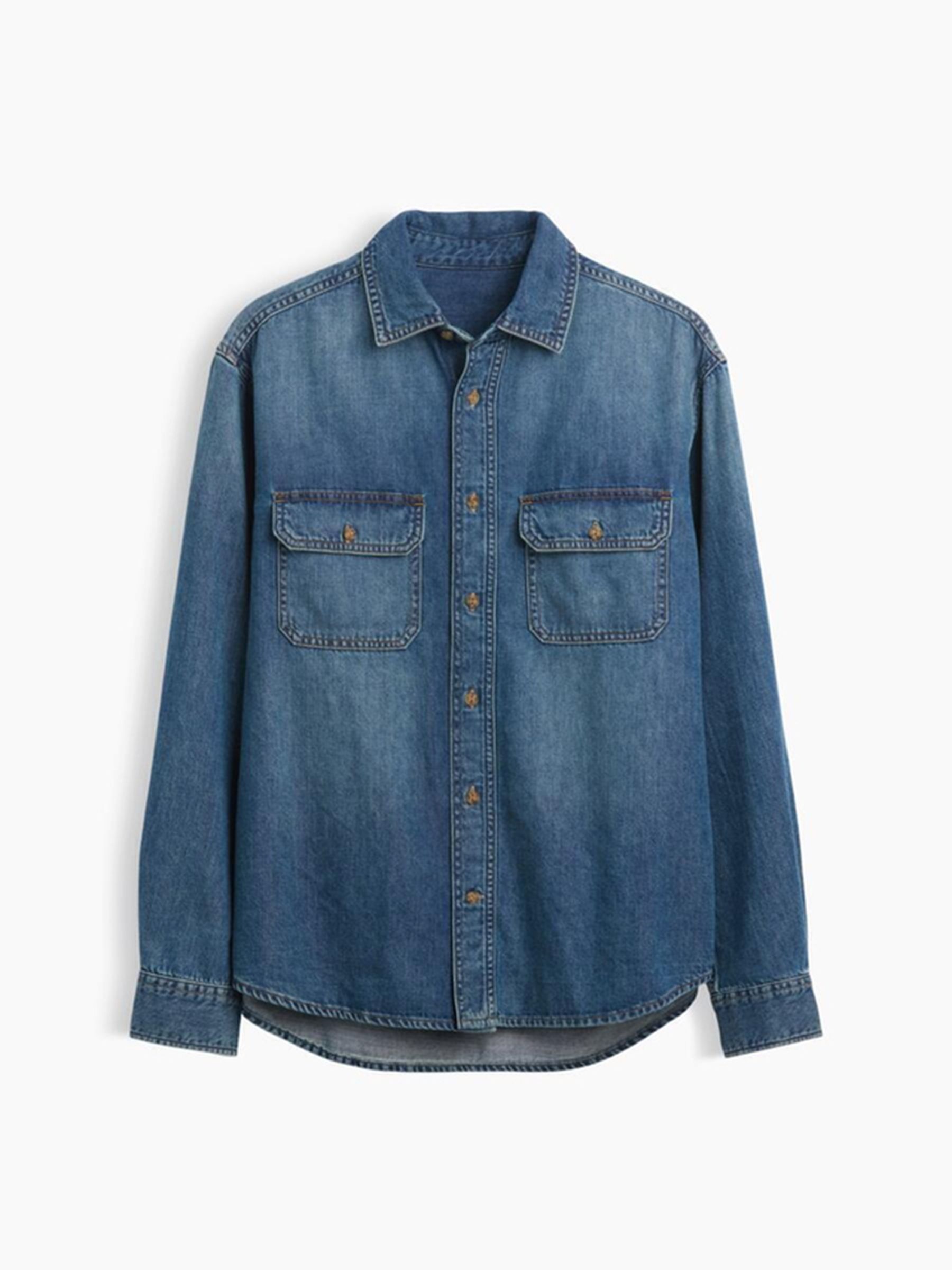 Dark Wash UltraSoft Denim Relaxed Utility Shirt - Image 5 of 5
