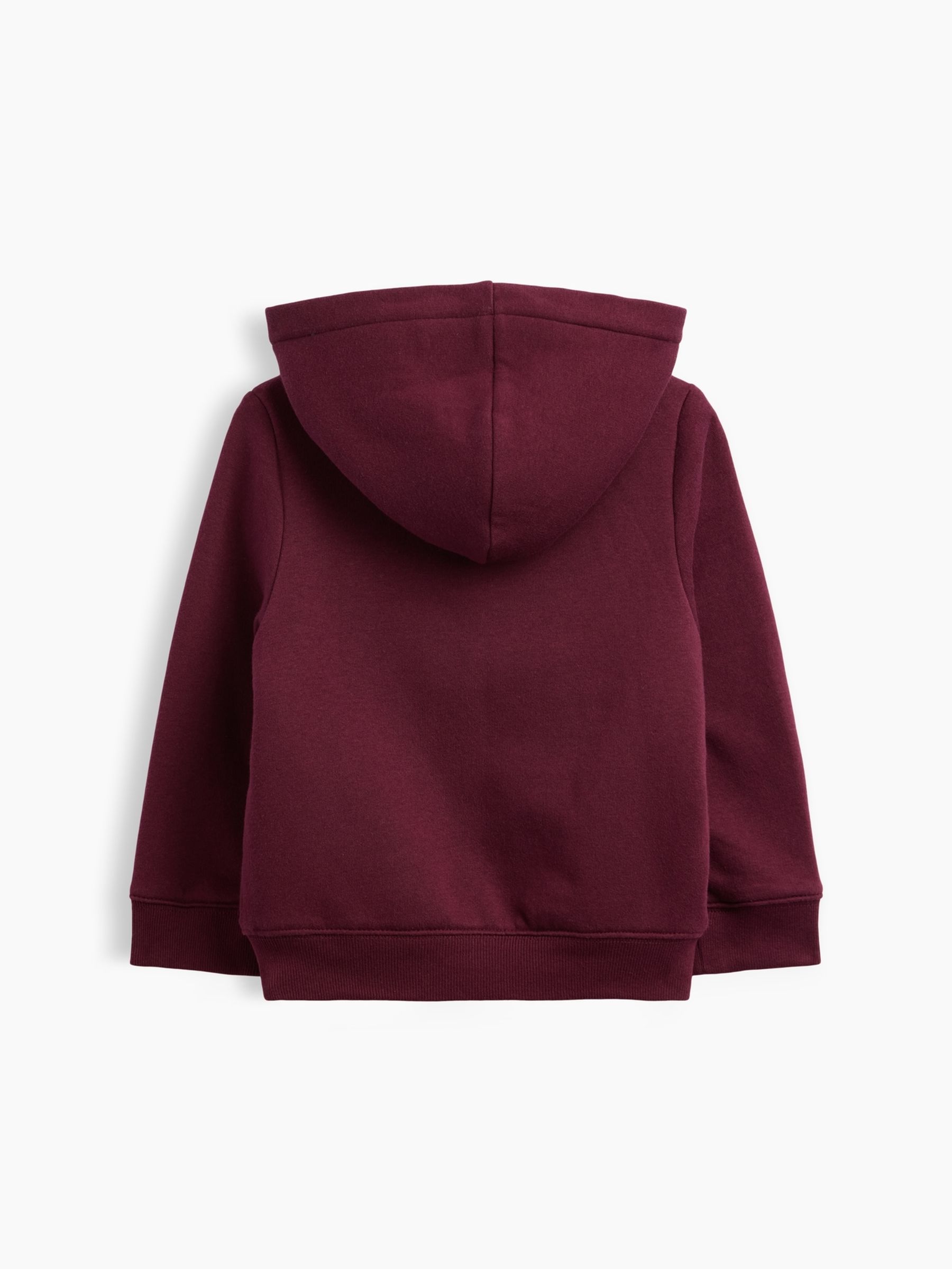 Burgundy Red & Navy Sherpa-Lined Logo Zip-Up Hoodie - Image 2 of 3