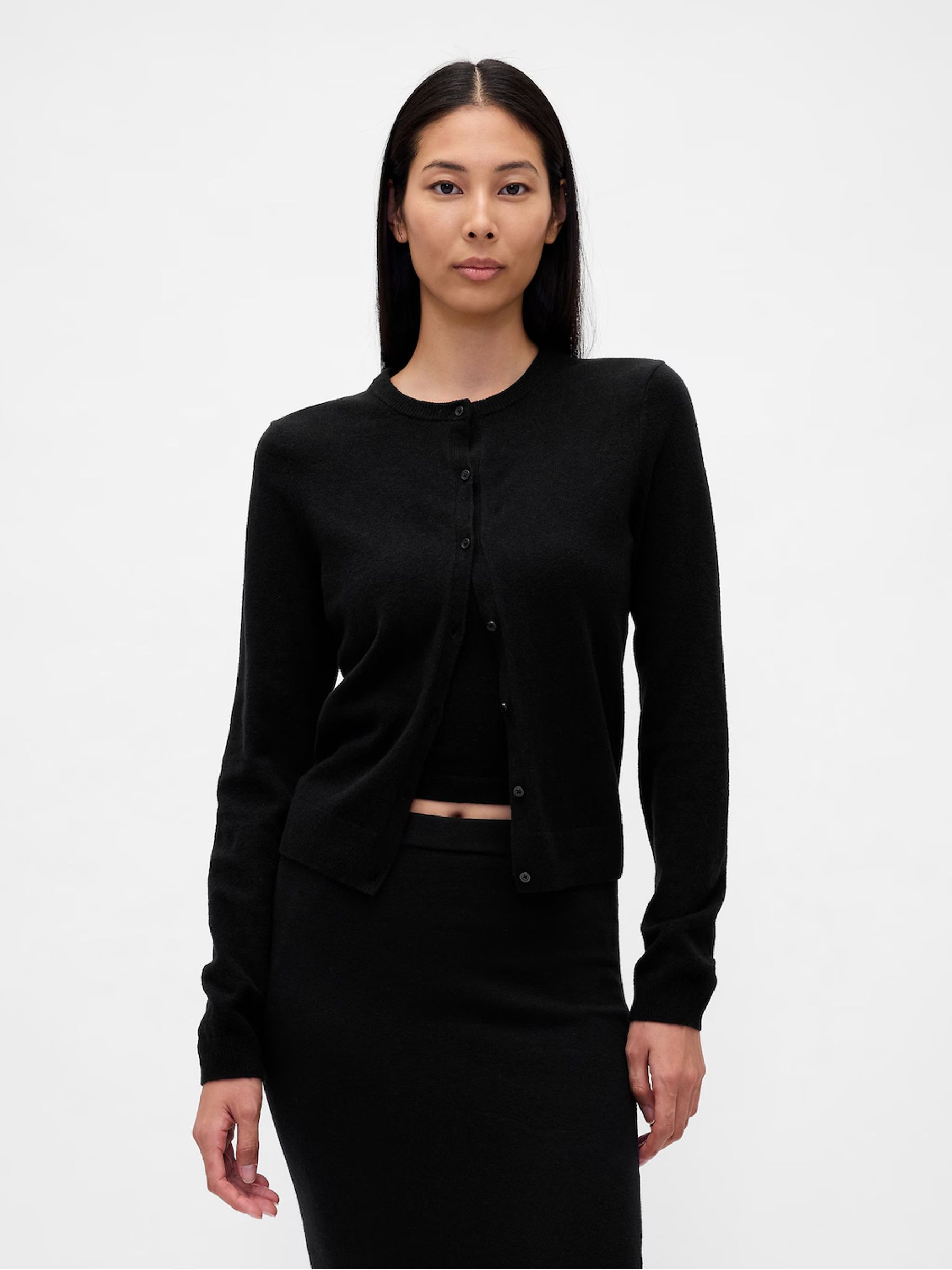 Black CashSoft Crop Cardigan - Image 1 of 5