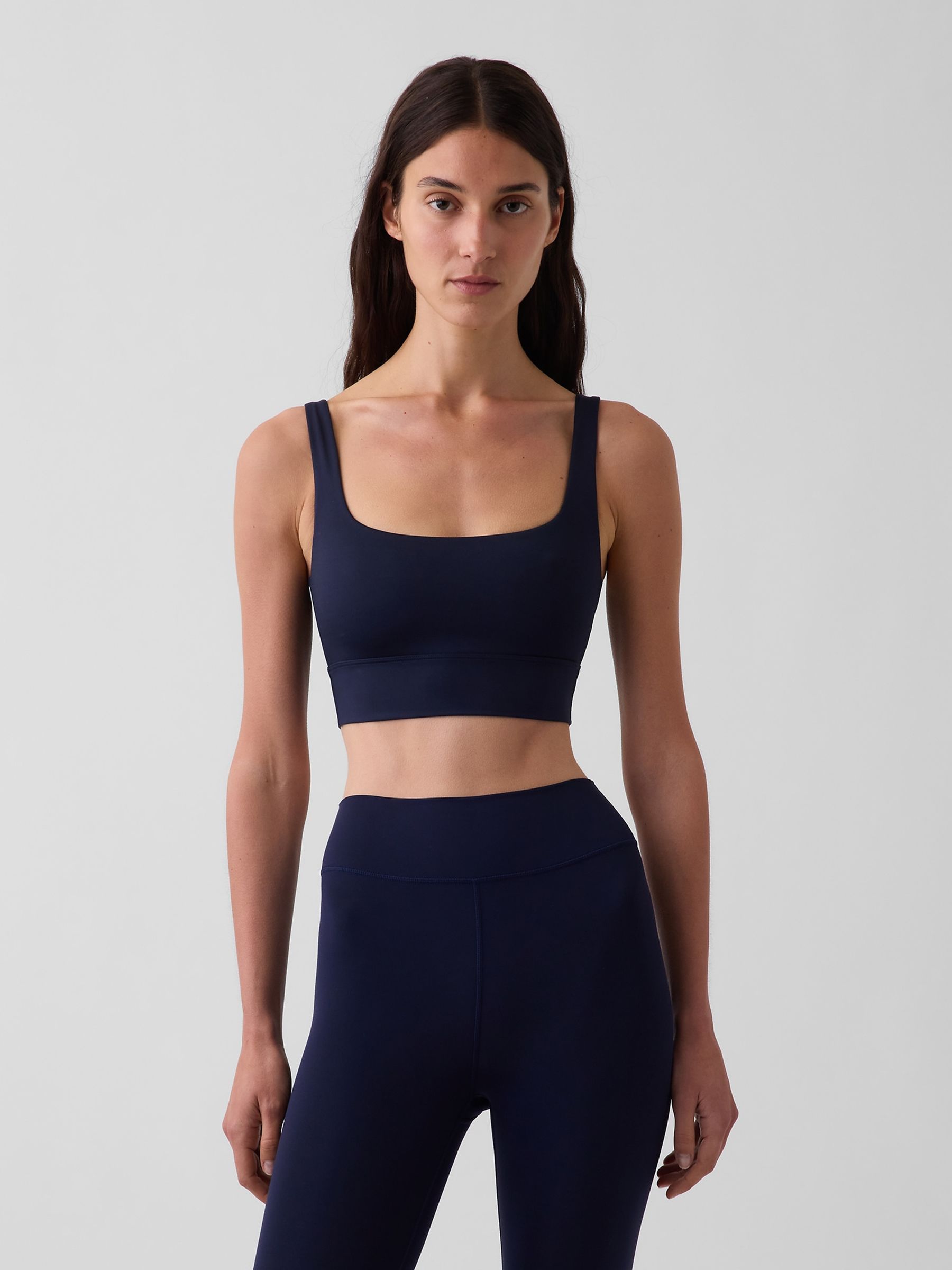 Navy GapFit Smooth Square-Neck Sports Bra - Image 1 of 3