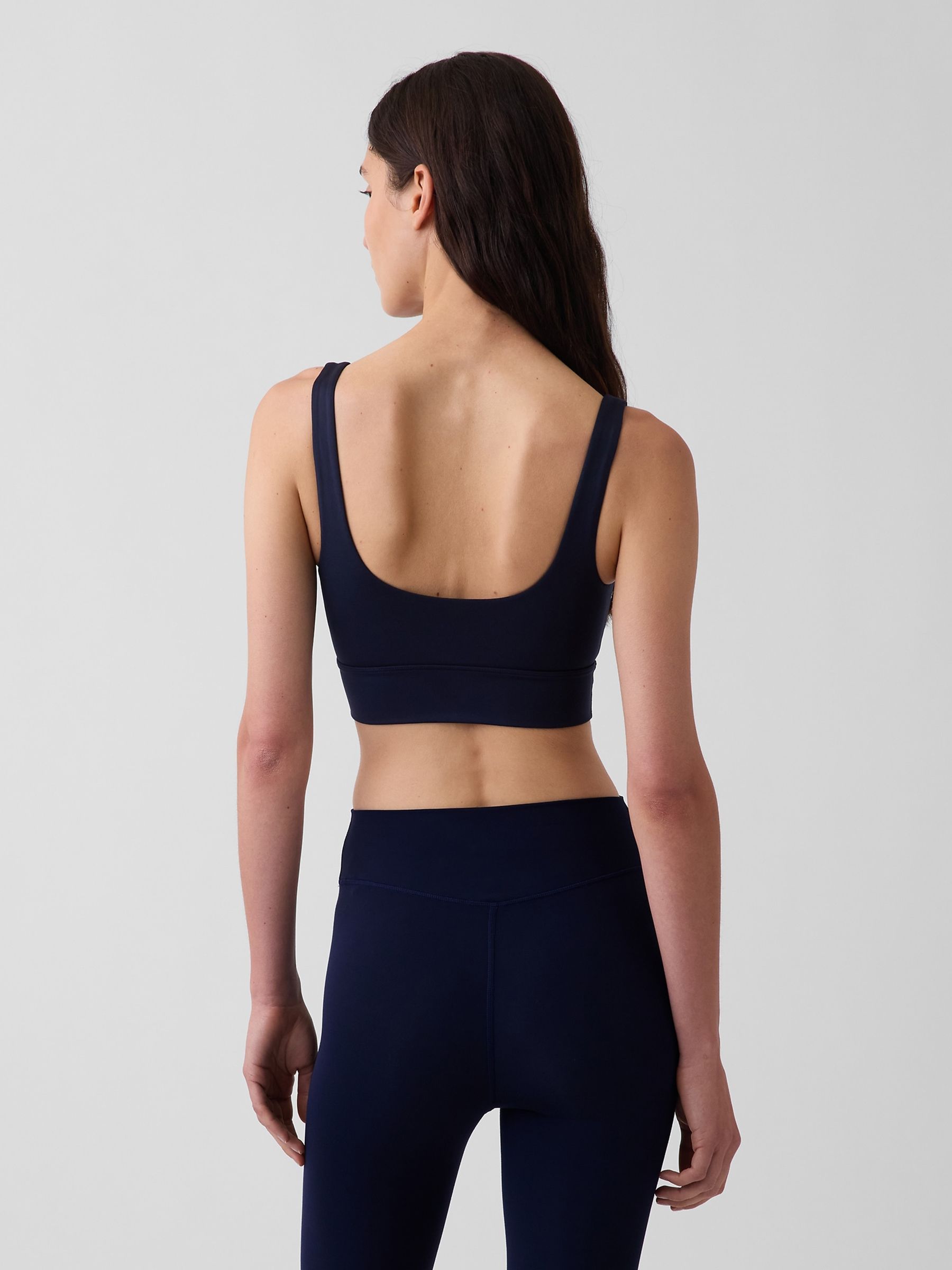 Navy GapFit Smooth Square-Neck Sports Bra - Image 2 of 3