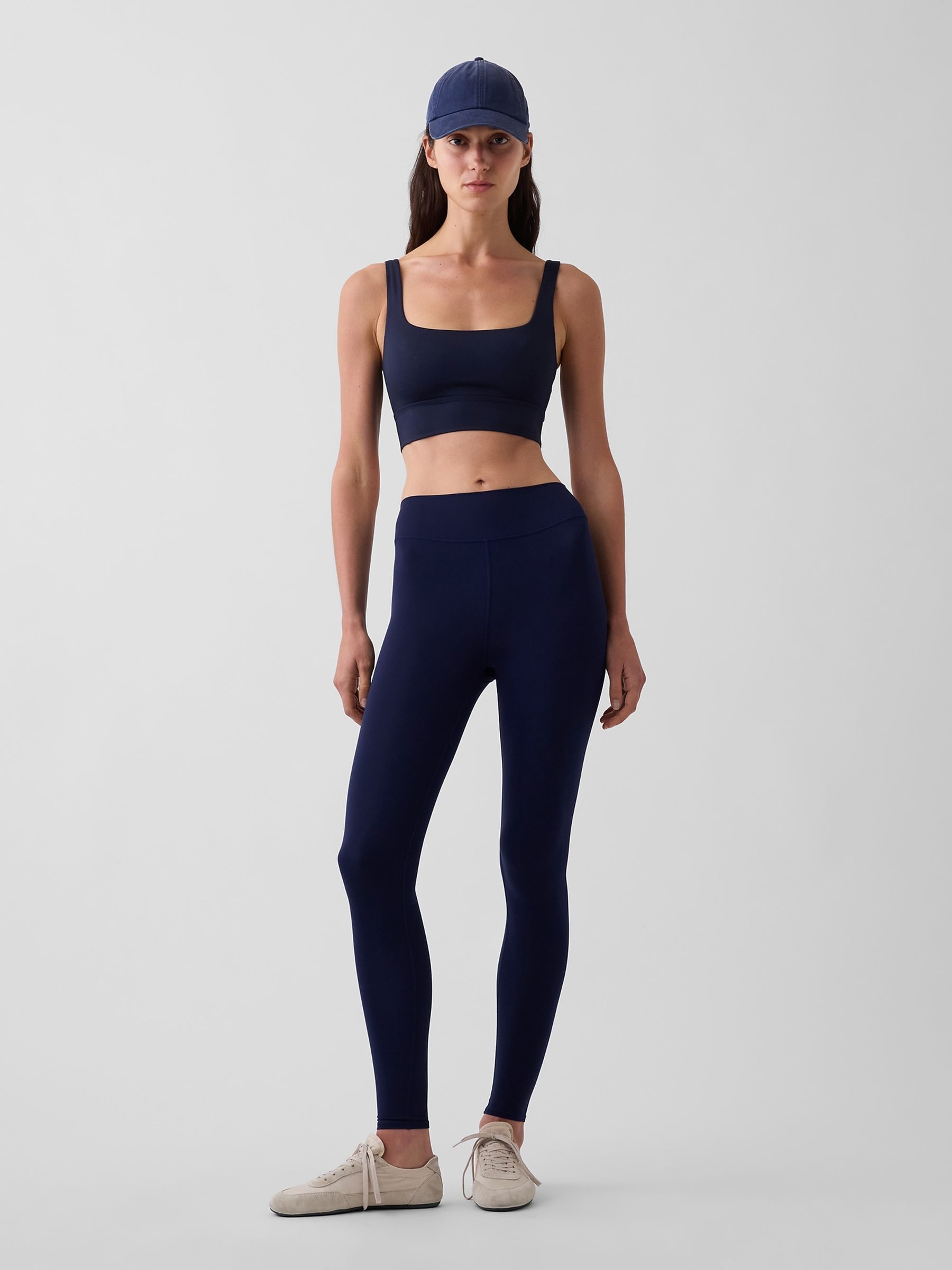 Navy GapFit Smooth Square-Neck Sports Bra - Image 3 of 3