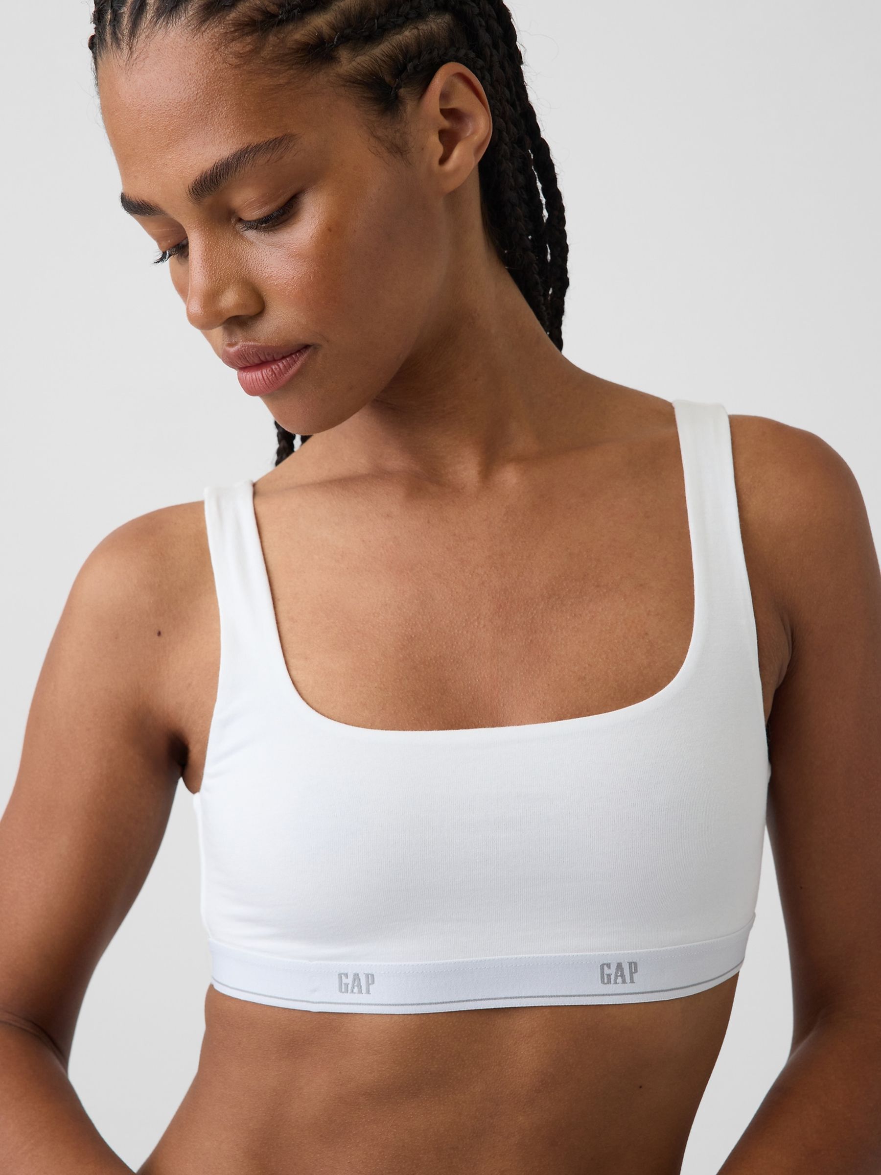 White Softest Stretch Logo Bralette - Image 5 of 5