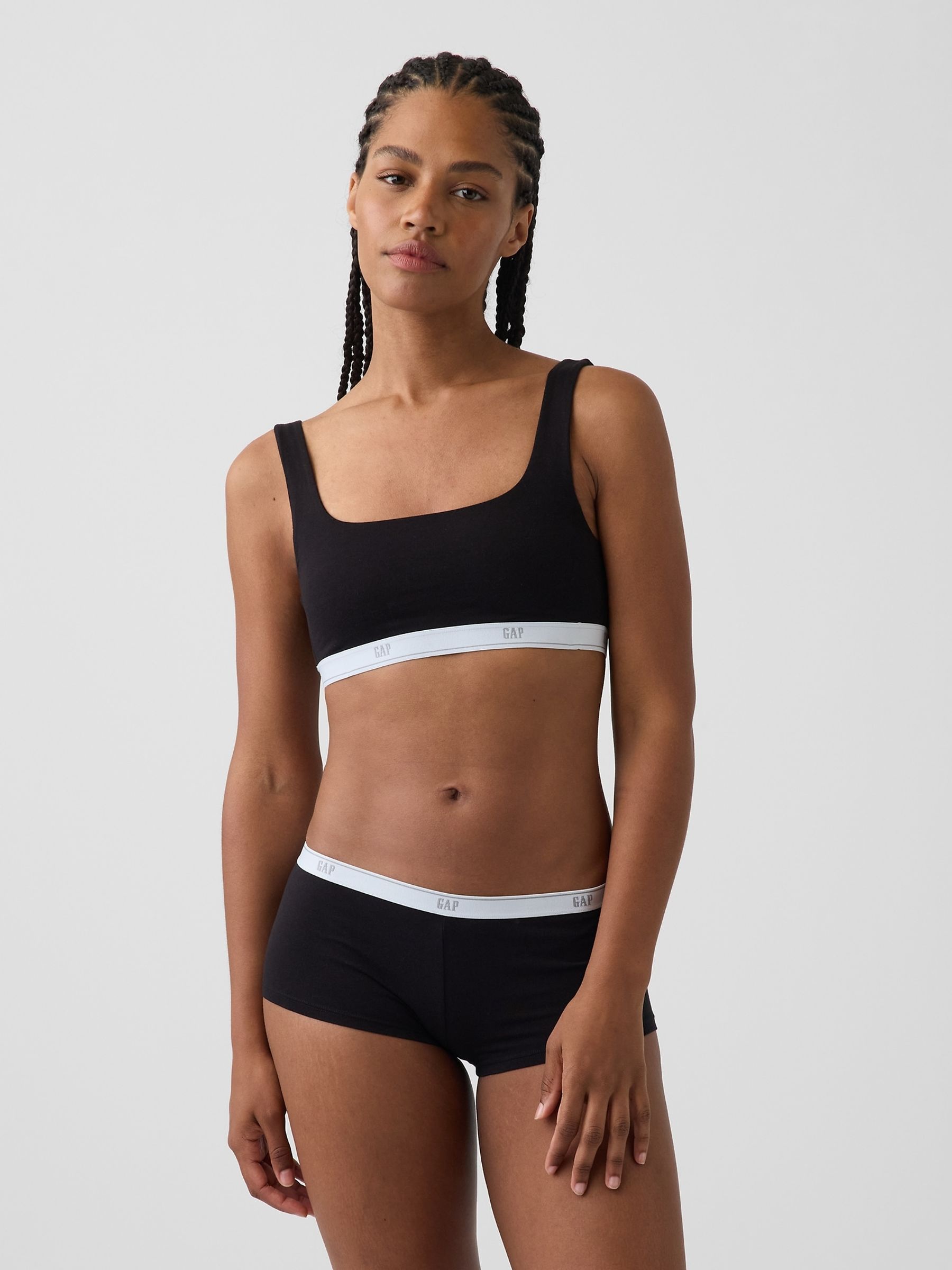Black Softest Stretch Logo Bralette - Image 1 of 5