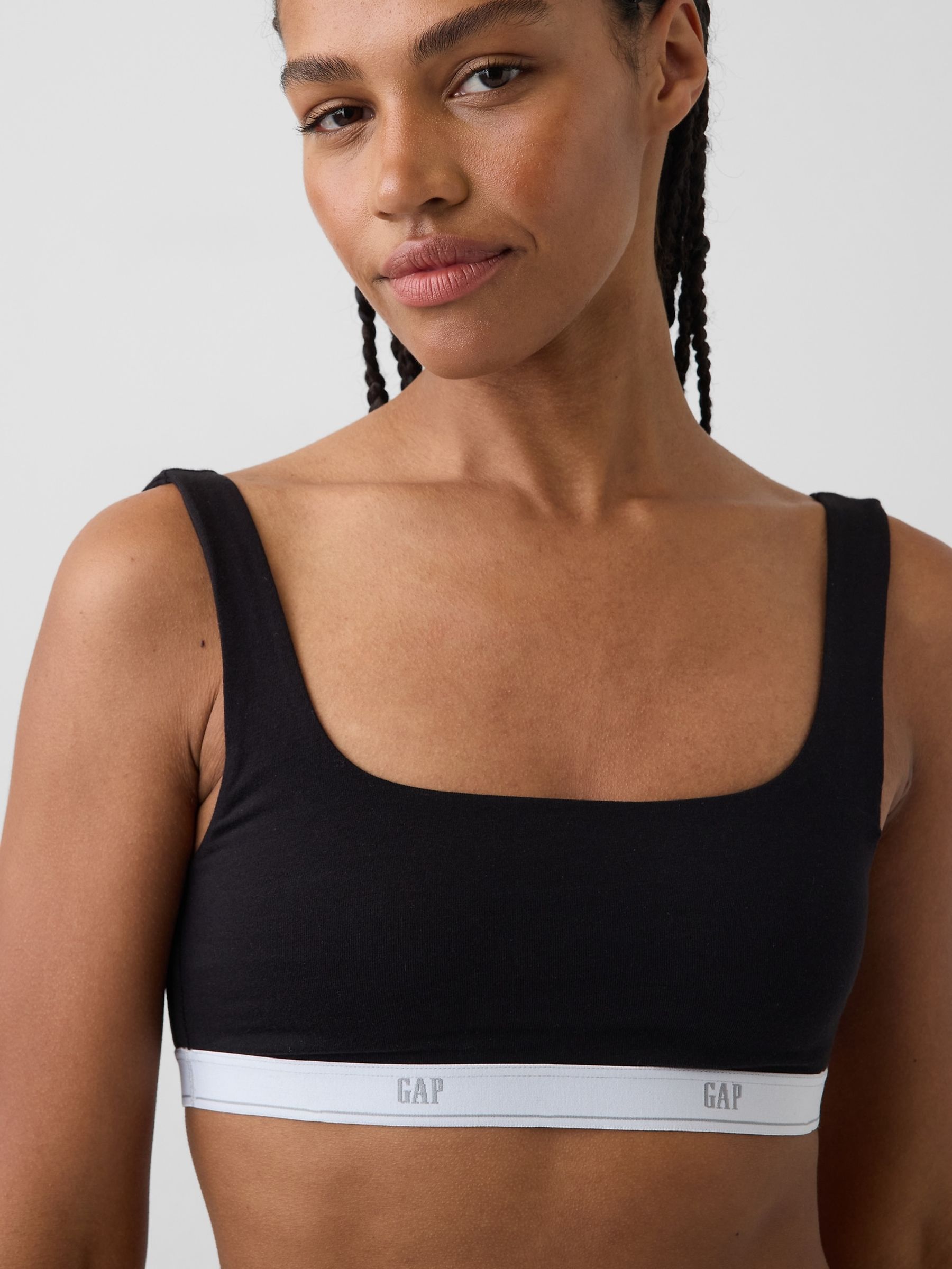 Black Softest Stretch Logo Bralette - Image 4 of 5
