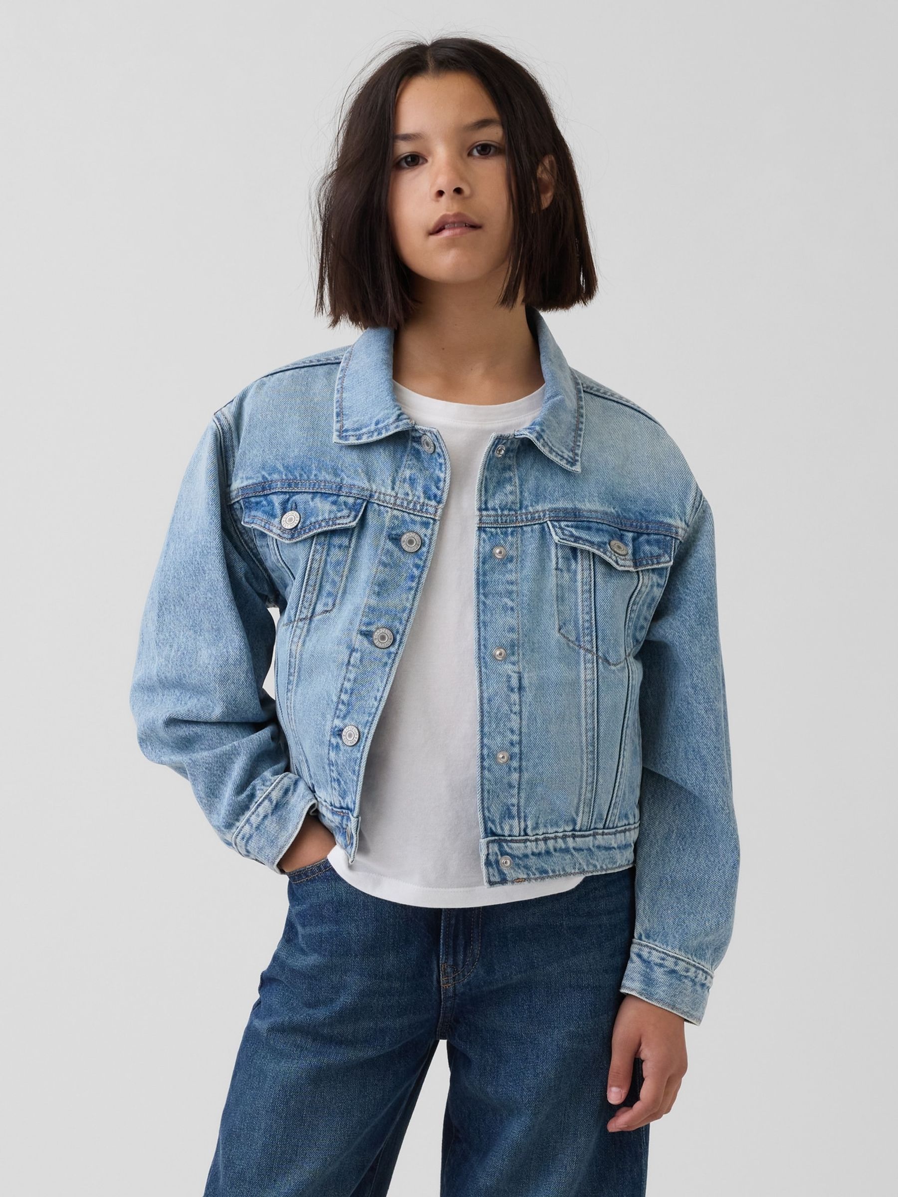Light Wash Icon Denim Jacket - Image 1 of 5