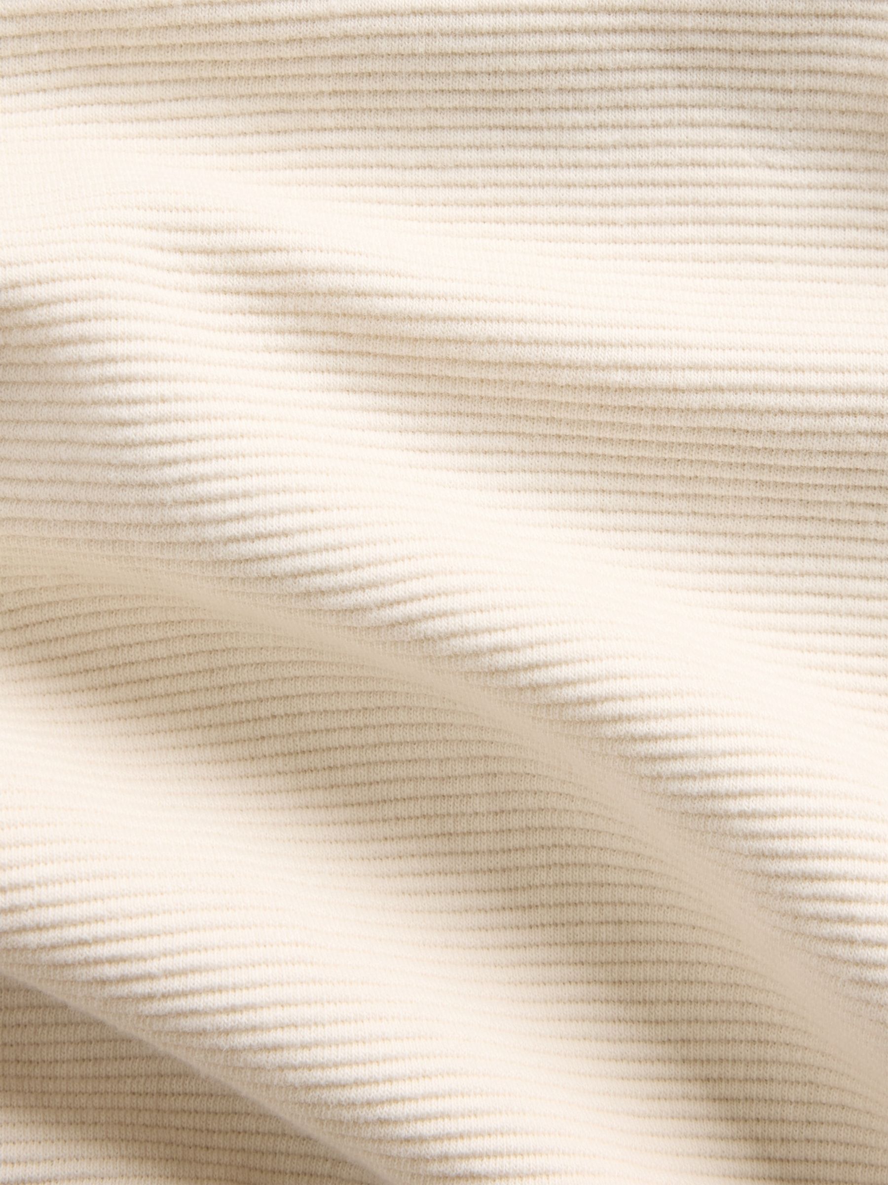Cream Textured Cotton Oversized Half-Zip Pullover - Image 5 of 5 Cream Textured Cotton Oversized Half-Zip Pullover - Image 5 of 5