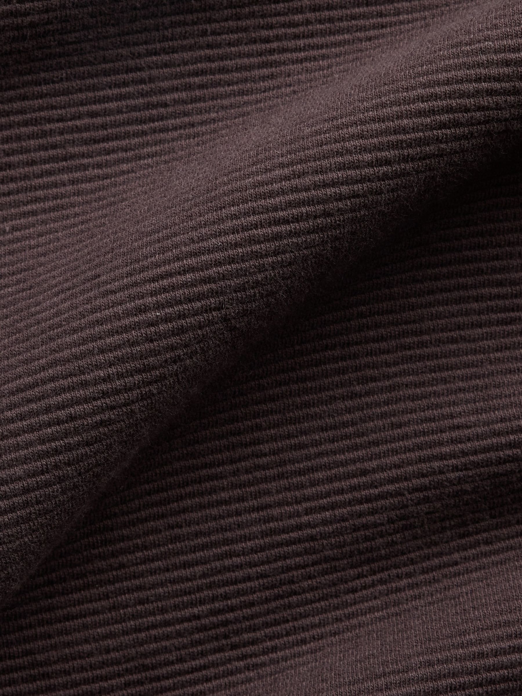Brown Textured Cotton Oversized Half-Zip Pullover - Image 5 of 5