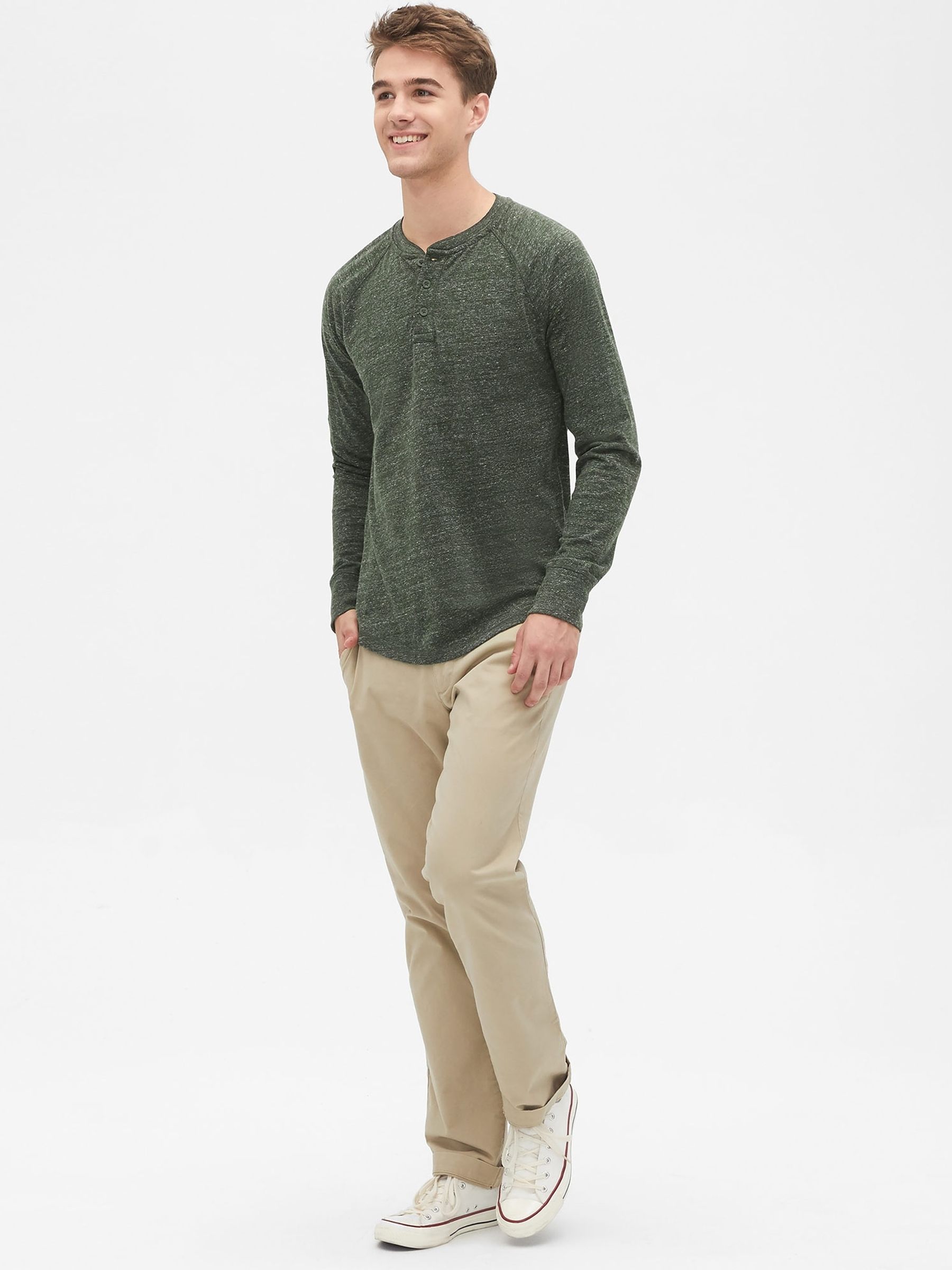 Beige Straight Fit Stretch Essential Chino Trousers - Image 1 of 5